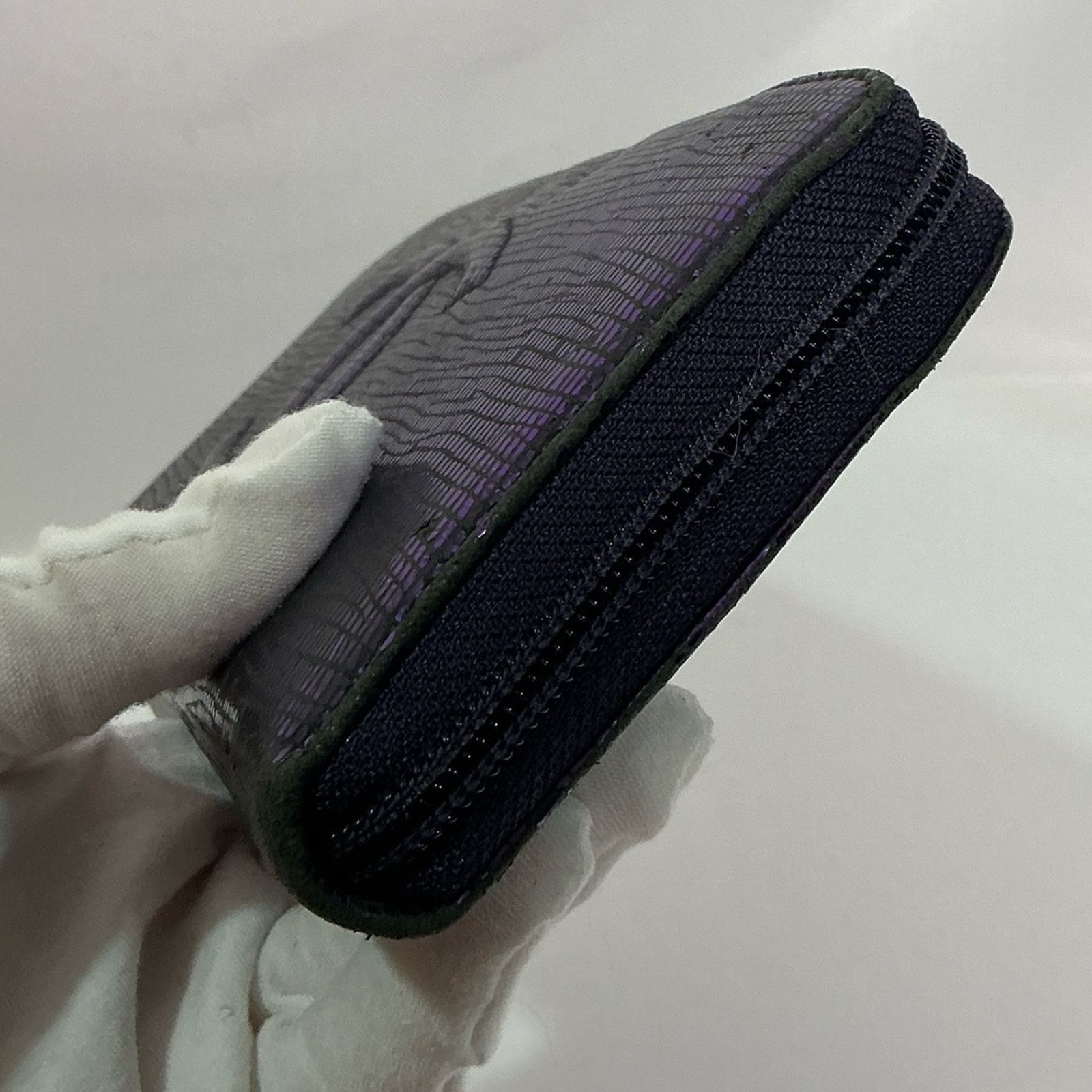 Chanel CHANEL Iridescent Purple Caviar Zip Lizard Embossed Wallet Size ONE SIZE - 10 Thumbnail