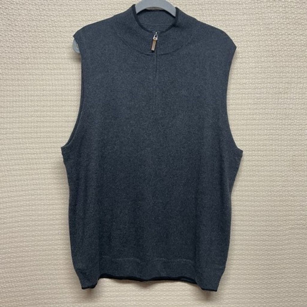 Other John W. Nordstrom Gray Cashmere 1/4 Zip Vest Sweater Men XL Size US XL / EU 56 / 4 - 6 Thumbnail