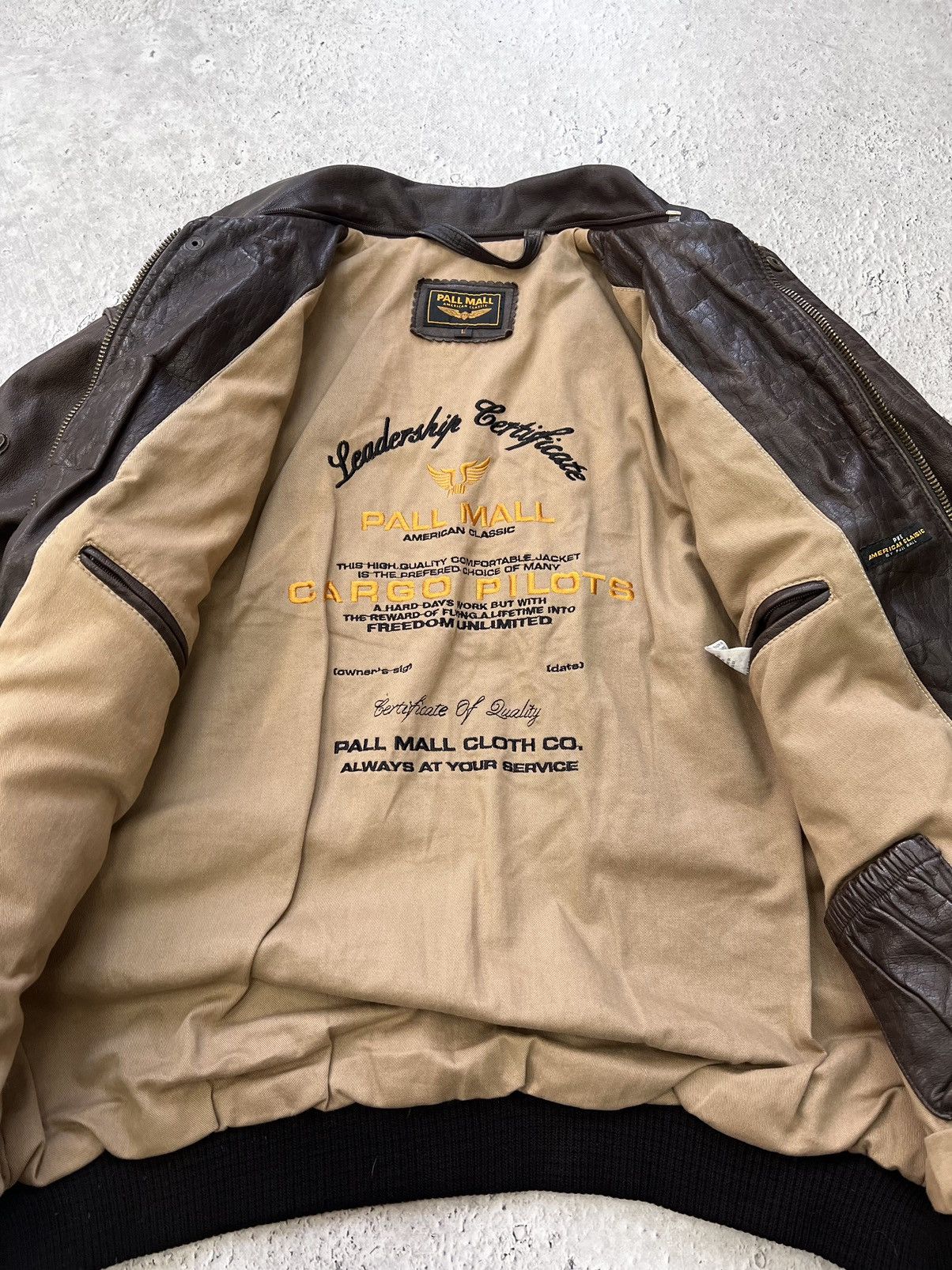 Vintage VINTAGE AVIATION LEATHER BOXY BROWN JACKET Size US L / EU 52-54 / 3 - 7 Thumbnail