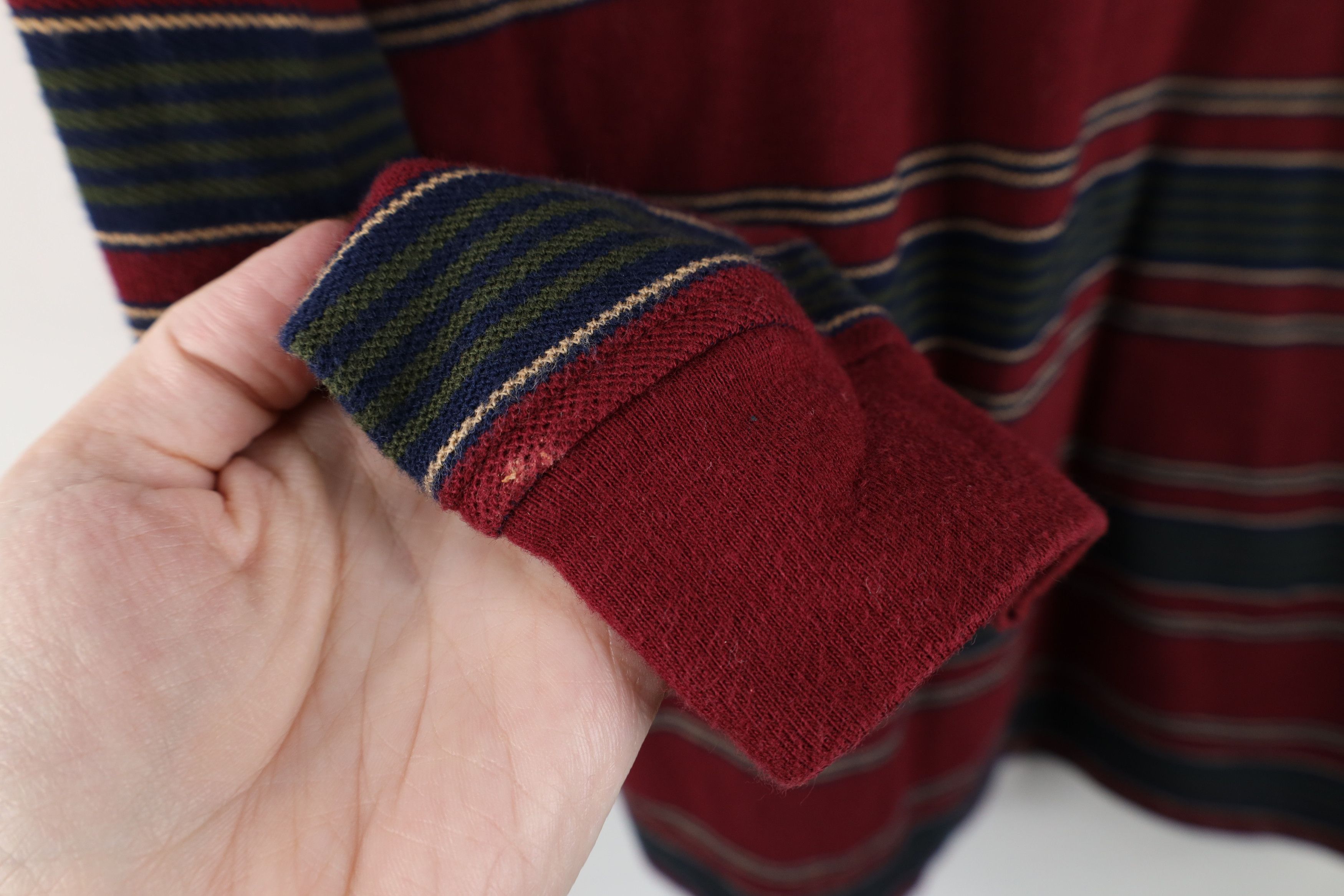 Lands' End Vintage 90s Lands End Block Long Sleeve Rugby Polo Shirt Size US L / EU 52-54 / 3 - 8 Thumbnail