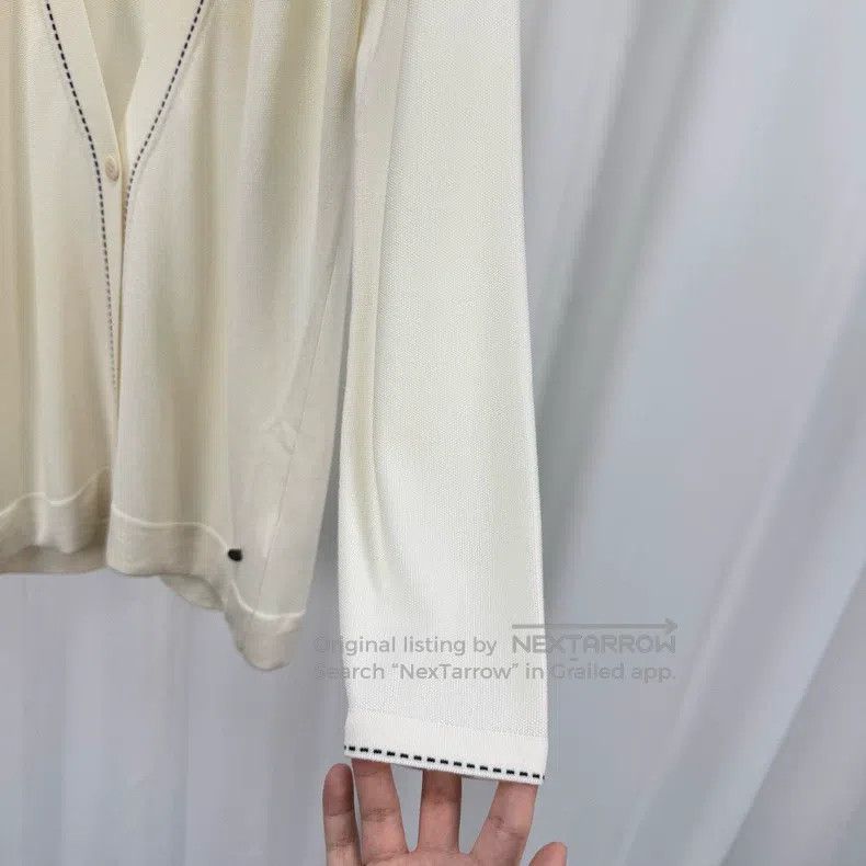 Hermes Hermes Cream white metal pendant wool knitted cardigan Size XS / US 0-2 / IT 36-38 - 4 Thumbnail