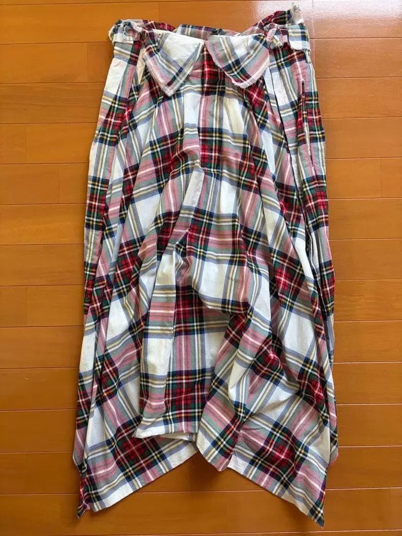 Comme Des Garcons size XS Distressed Plaid Pants