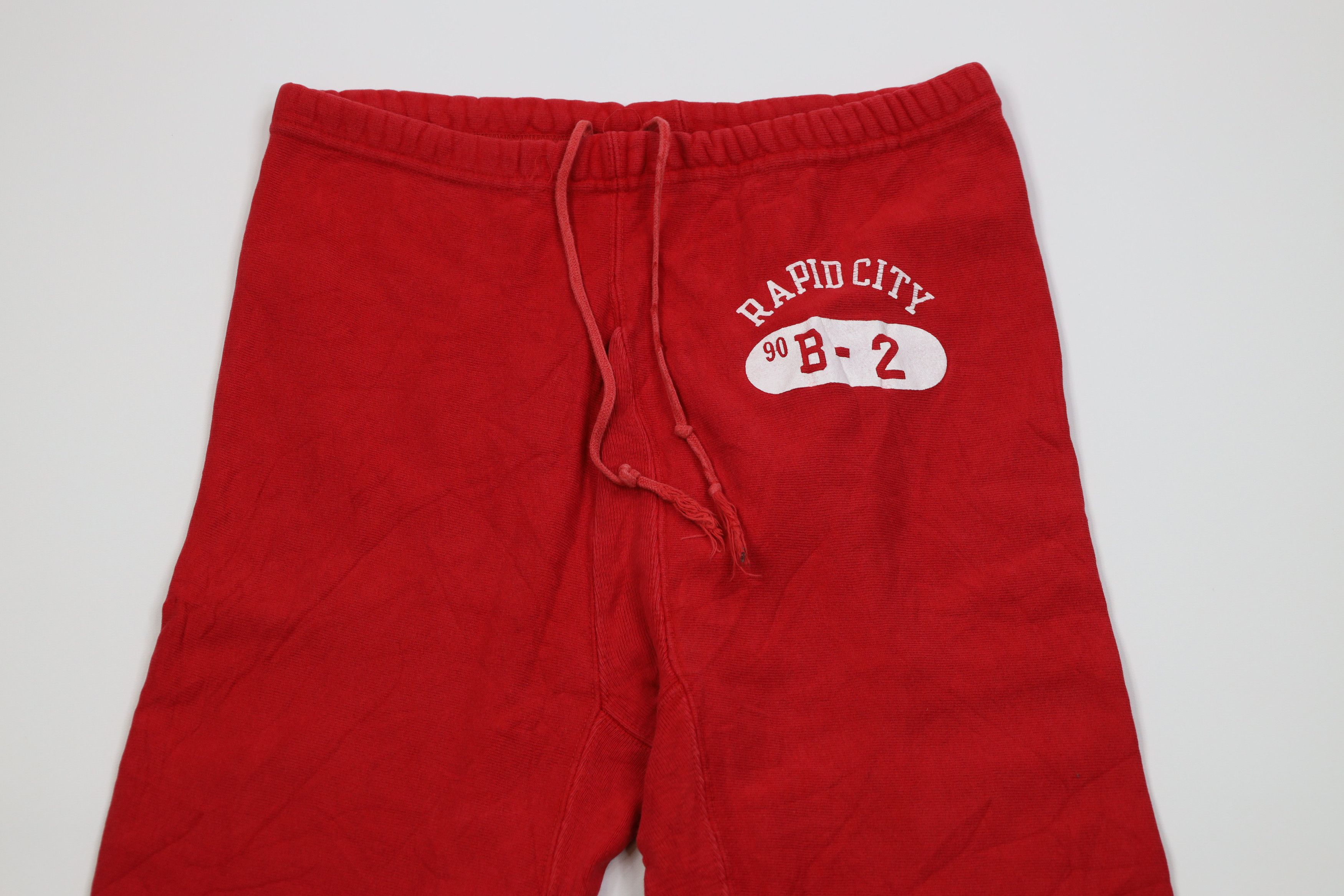 Champion Vintage 90s Champion Reverse Weave Gusset Sweatpants Red USA Size US 34 / EU 50 - 2 Thumbnail