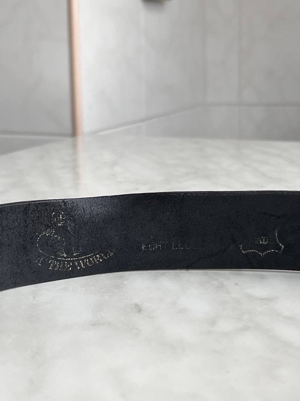 Wrangler Y2K Vintage Wrangler Leather Belt Steel 90s Diesel Style Size ONE SIZE - 4 Thumbnail