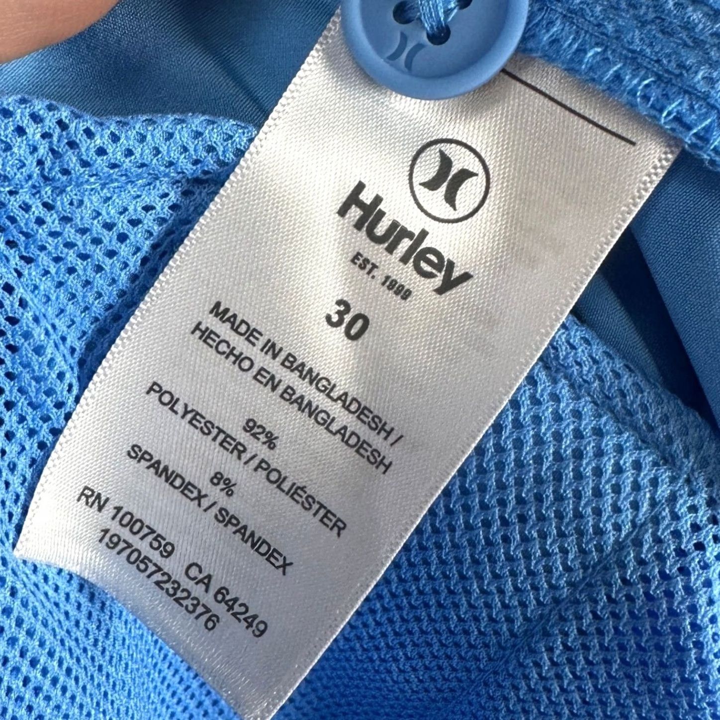 Hurley Hurley Mens All Day Hybrid Shorts 30 Blue Performance Stretch Pocket Logo NEW Size US 30 / EU 46 - 4 Thumbnail