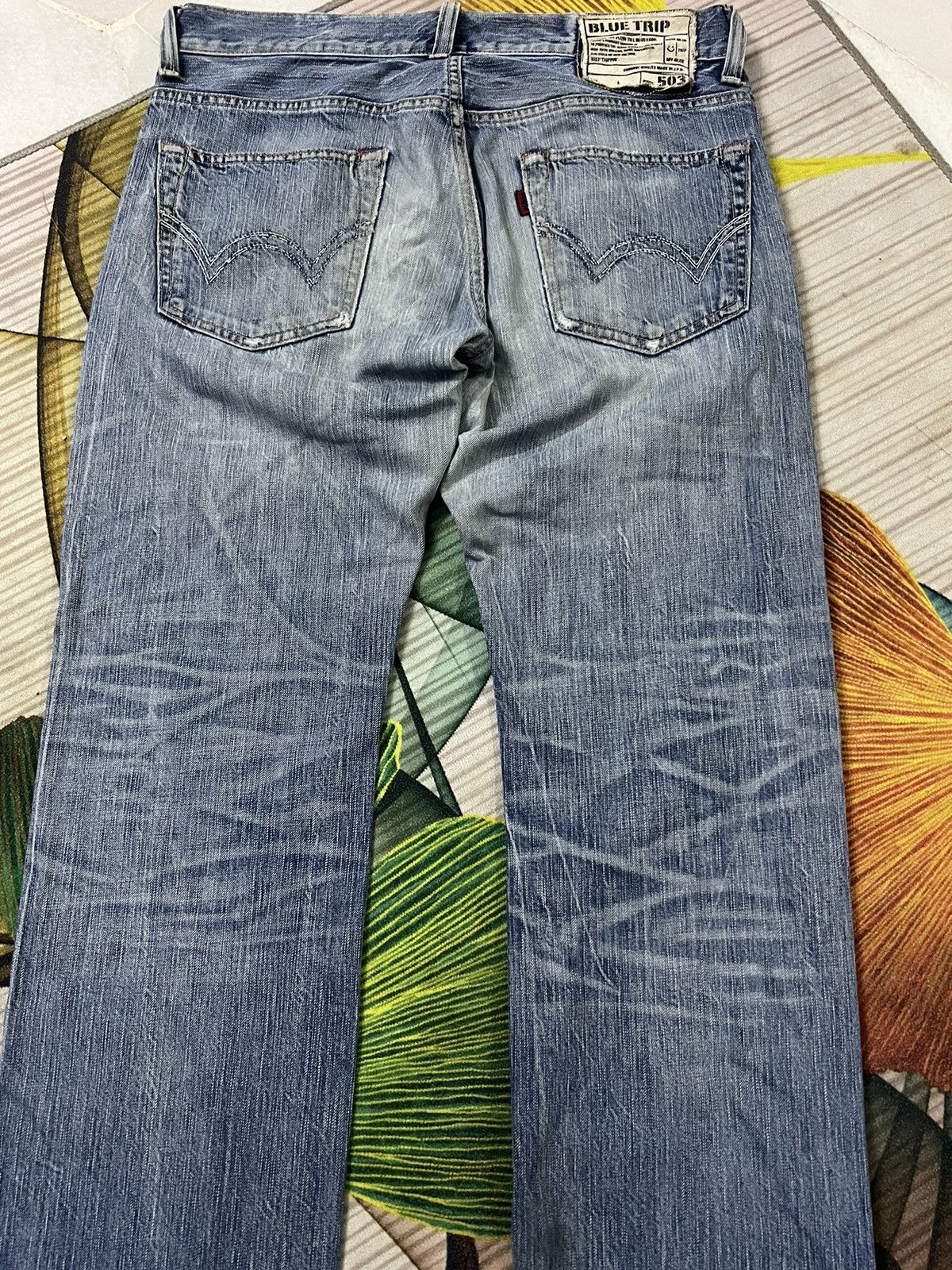 Edwin × If Six Was Nine × Japanese Brand VINTAGE EDWIN 503 BLUE TRIP DISTRESSED JAPAN JEANS Size US 34 / EU 50 - 11 Thumbnail