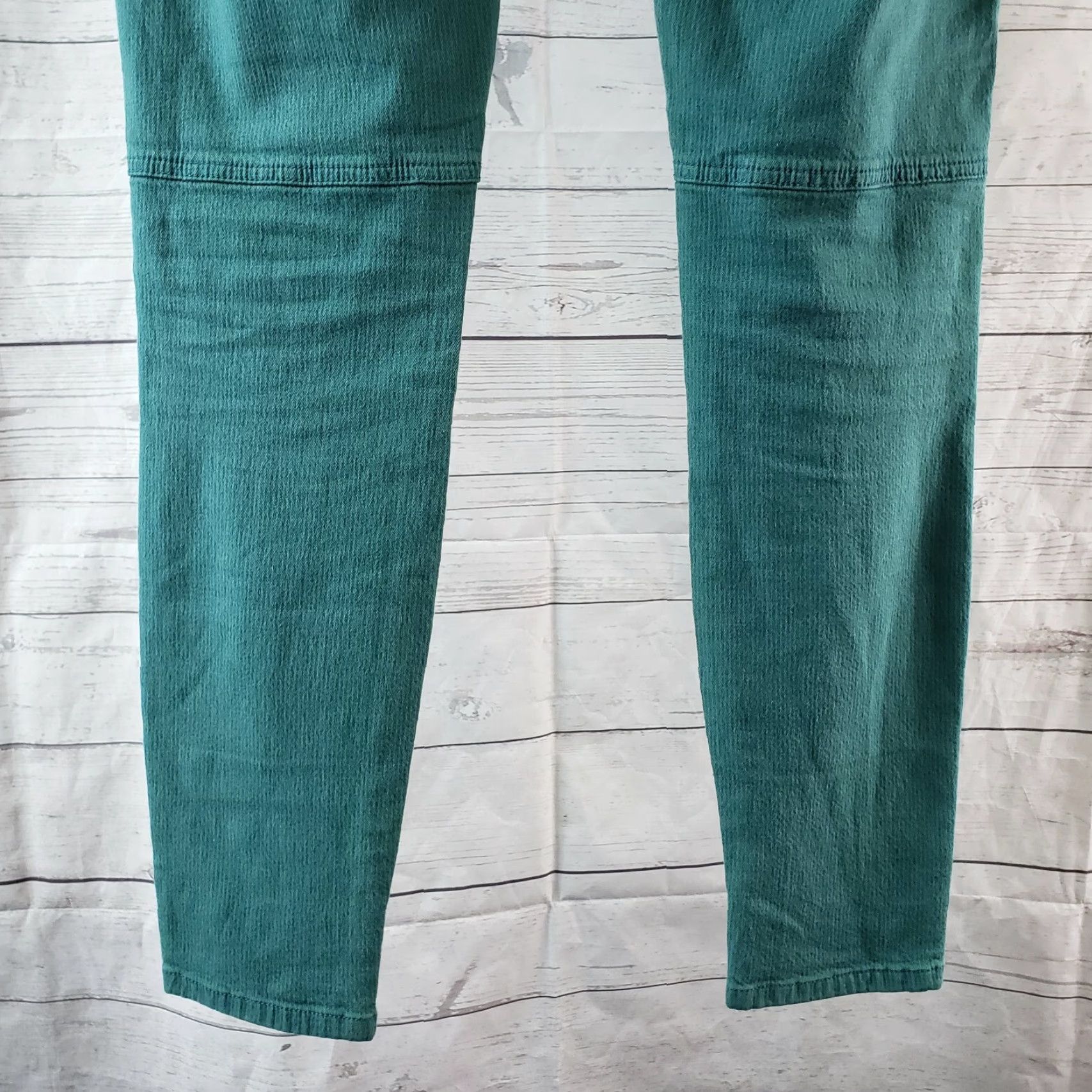 Prana Prana Womens Skinny Jeans Sz 2 Green Teal Stripes Low Rise Cotton Blend Jeans Size 26" / US 2 / IT 38 - 5 Thumbnail