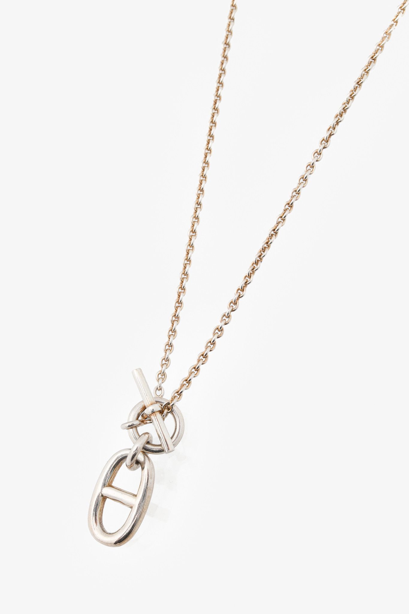 Hermes Hermes 925 Sterling Silver Chaine d'Ancre Pendant Necklace Size ONE SIZE - 1 Thumbnail