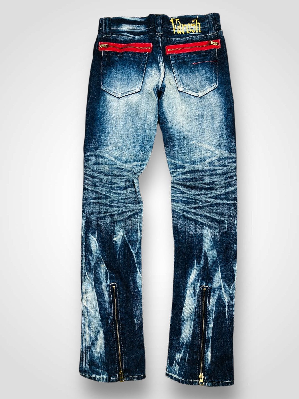 If Six Was Nine Varosh Designer Ripped Jeans with Ankle Zips (40) Size 42" / US 20 - 2 Thumbnail