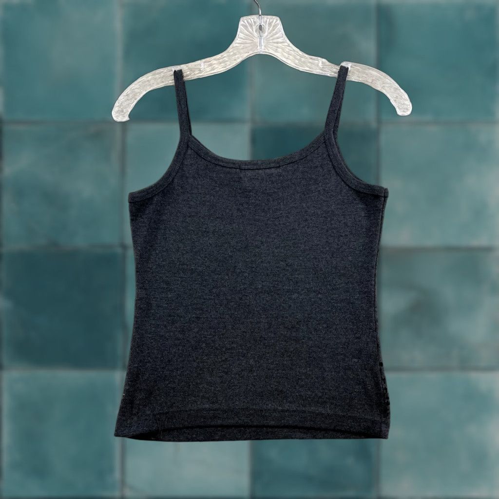 Vintage Y2K Vintage Camisole Tank Top S Grey Slinky Stretchy Fairy Grunge Whimsigoth Shirt Womens Boys Girls Size S / US 4 / IT 40 - 1 Thumbnail