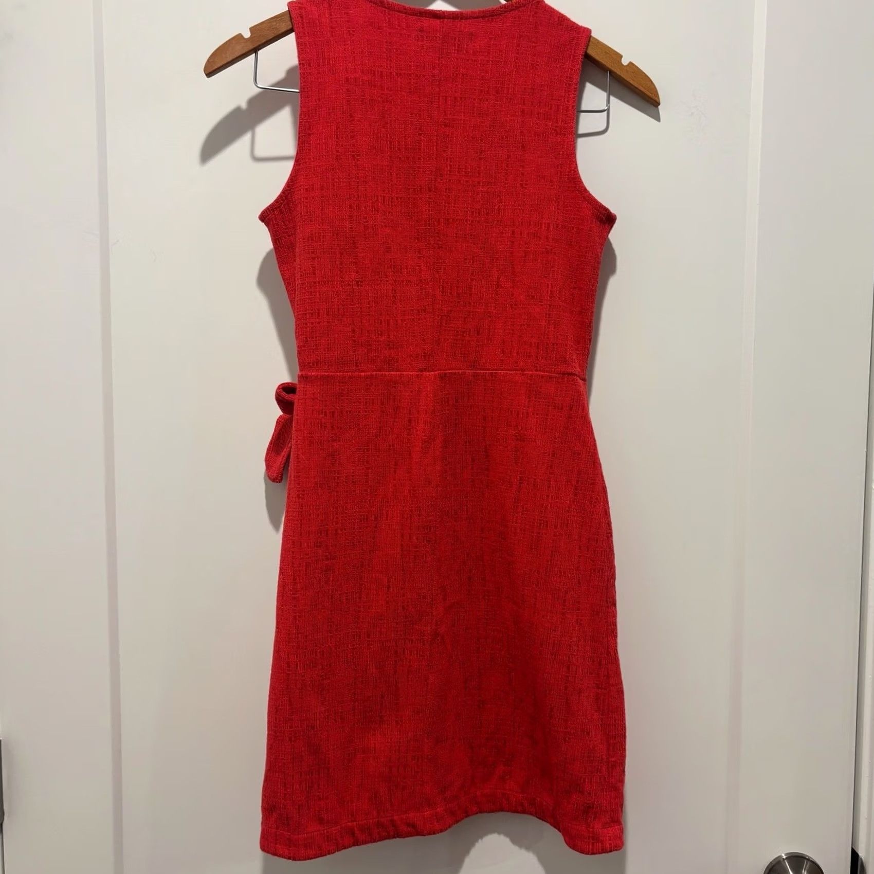 Madewell Madewell Wrap Dress Red Sleeveless V-Neck XXS Dresswrap? Size XXS / US 00 / IT 34 - 4 Thumbnail