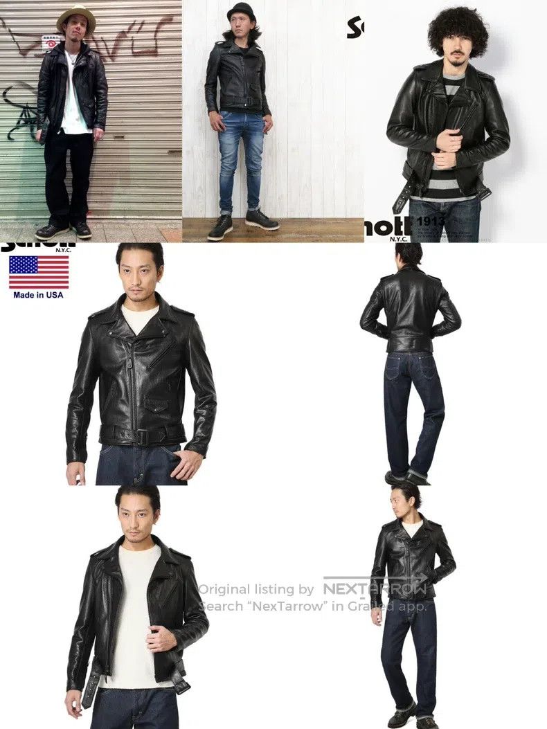 Schott Schott Cable-stayed locomotive leather jacket Size US M / EU 48-50 / 2 - 8 Thumbnail