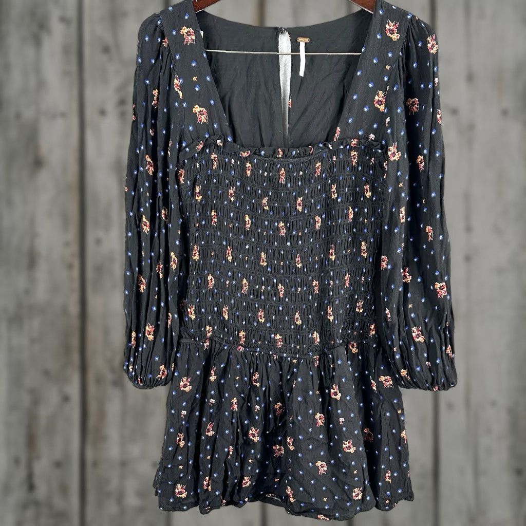 Free People Free People Daisy Jane floral mini dress in black | Grailed