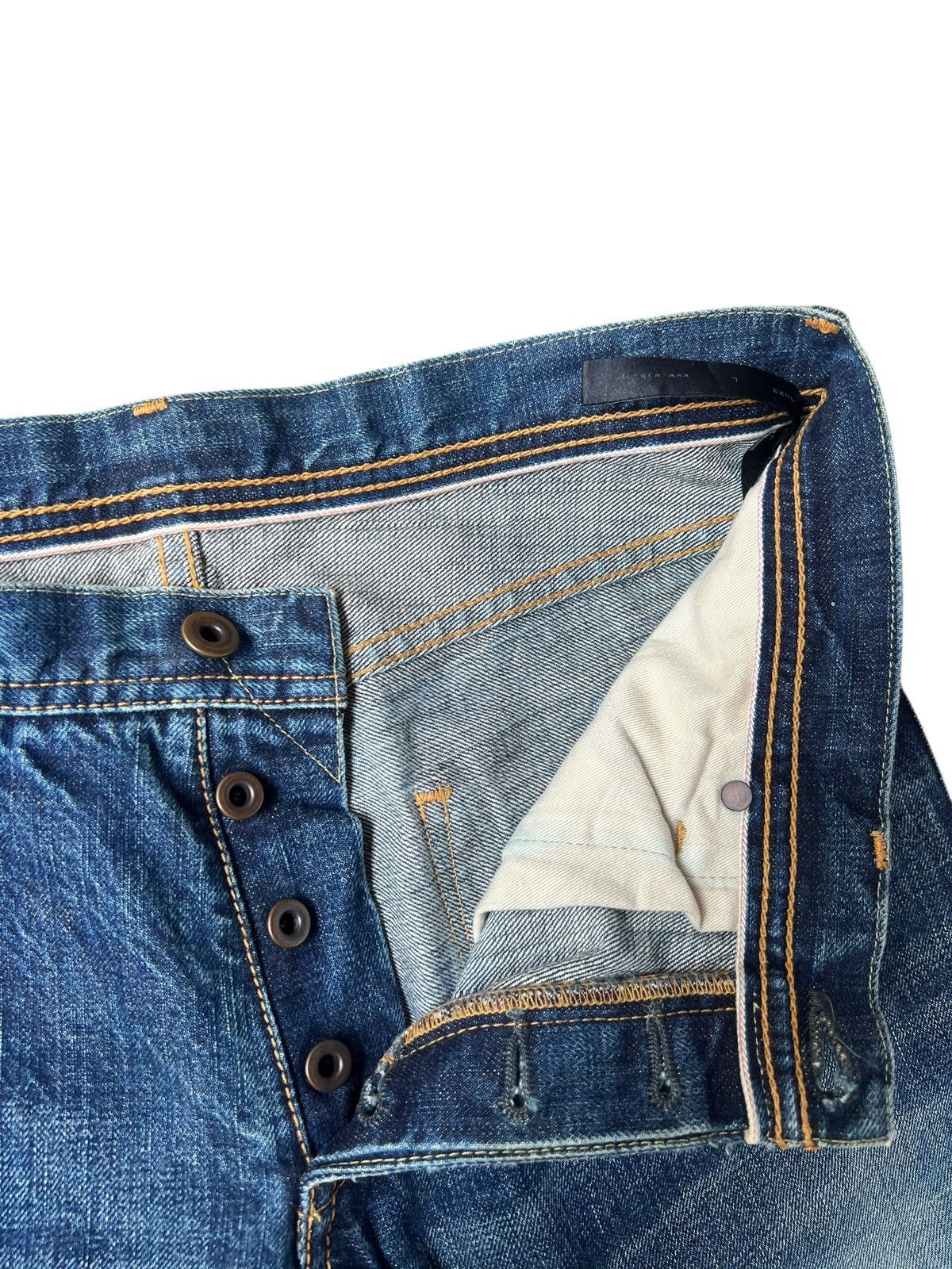 wjk WJK Curve Leg Distressed Aging Mud Denim Bootcut Jeans Size US 31 - 7 Thumbnail