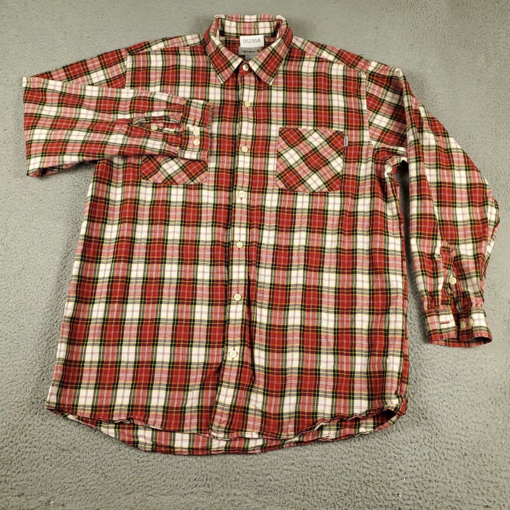Carhartt Carhartt Shirt Mens Size XL Red Plaid Button Up Long Sleeve Casual Size US XL / EU 56 / 4 - 3 Thumbnail