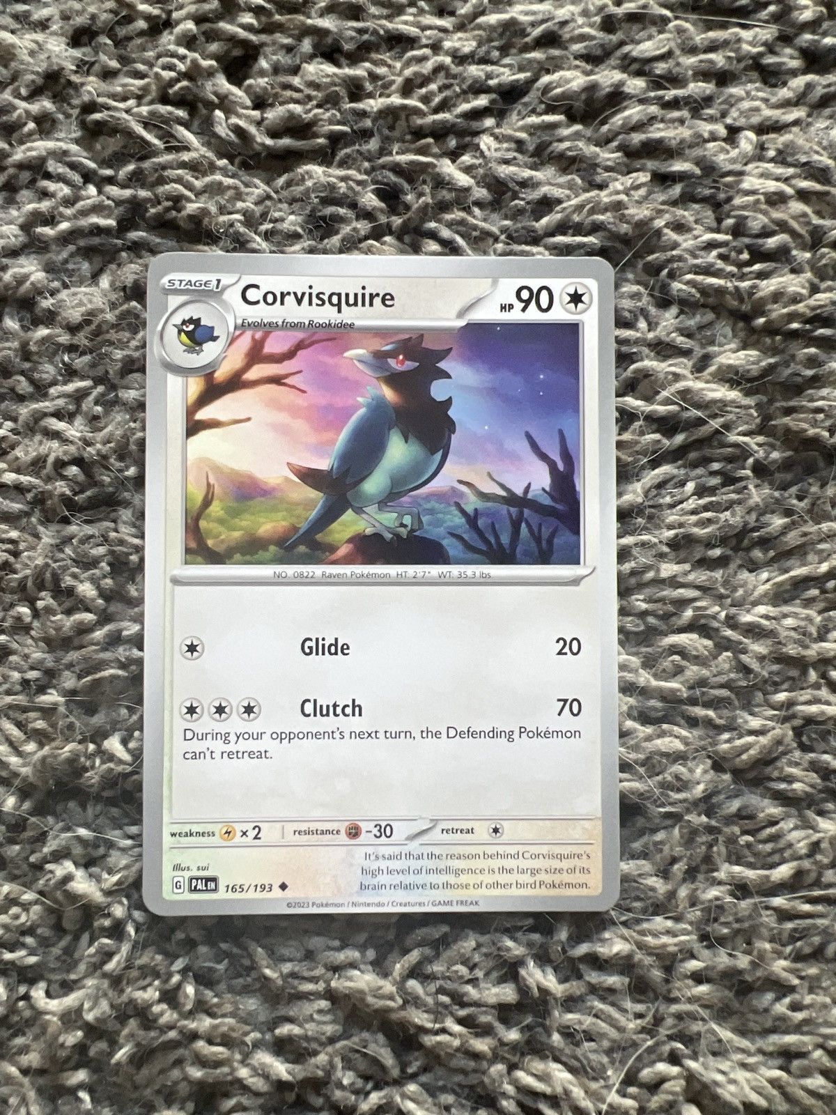 Pokemon 2023 Pokémon Corvisquire Stage 1 Card Size ONE SIZE - 1 Thumbnail