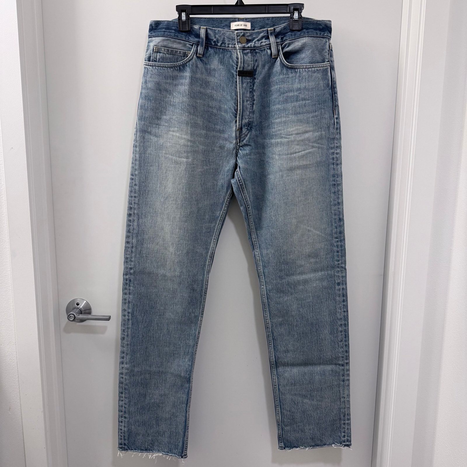 Fear of God Five-Pocket Raw Hem Jeans Made in Japan 34