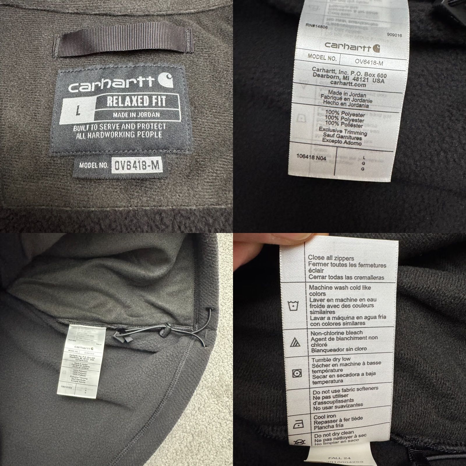 Carhartt VINTAGE Carhartt Relaxed Fit Full Zip Textured Fleece Vest Jacket Mens Large Black NWT Size US L / EU 52-54 / 3 - 8 Thumbnail