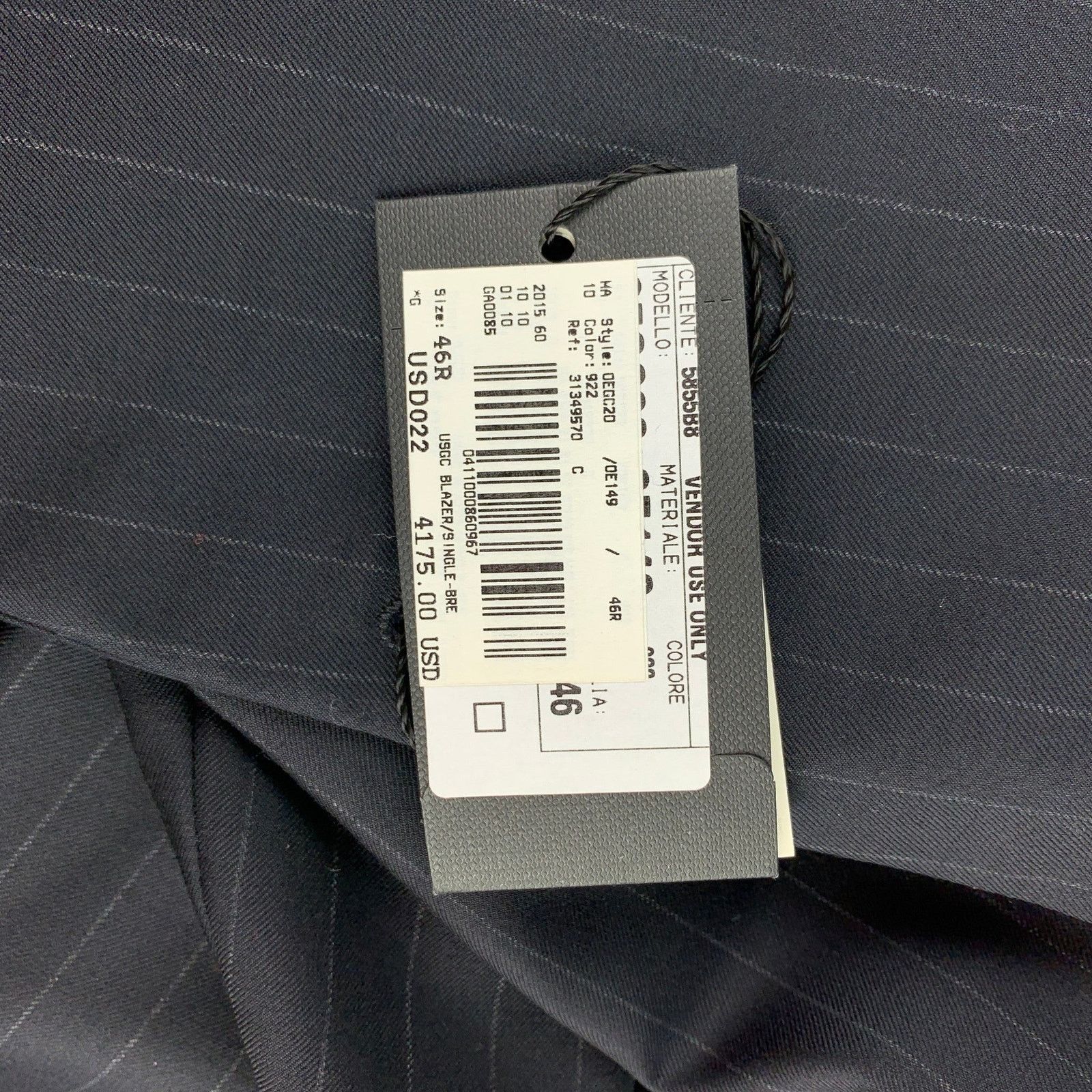 Giorgio Armani Size 36 Regular Navy Chalkstripe Wool Sport Coat Size 36R - 11 Thumbnail