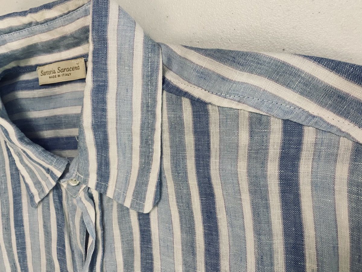 Other Sartoria Saracena Blue Beach Striped 100% Italian Linen XL Size US XL / EU 56 / 4 - 10 Thumbnail