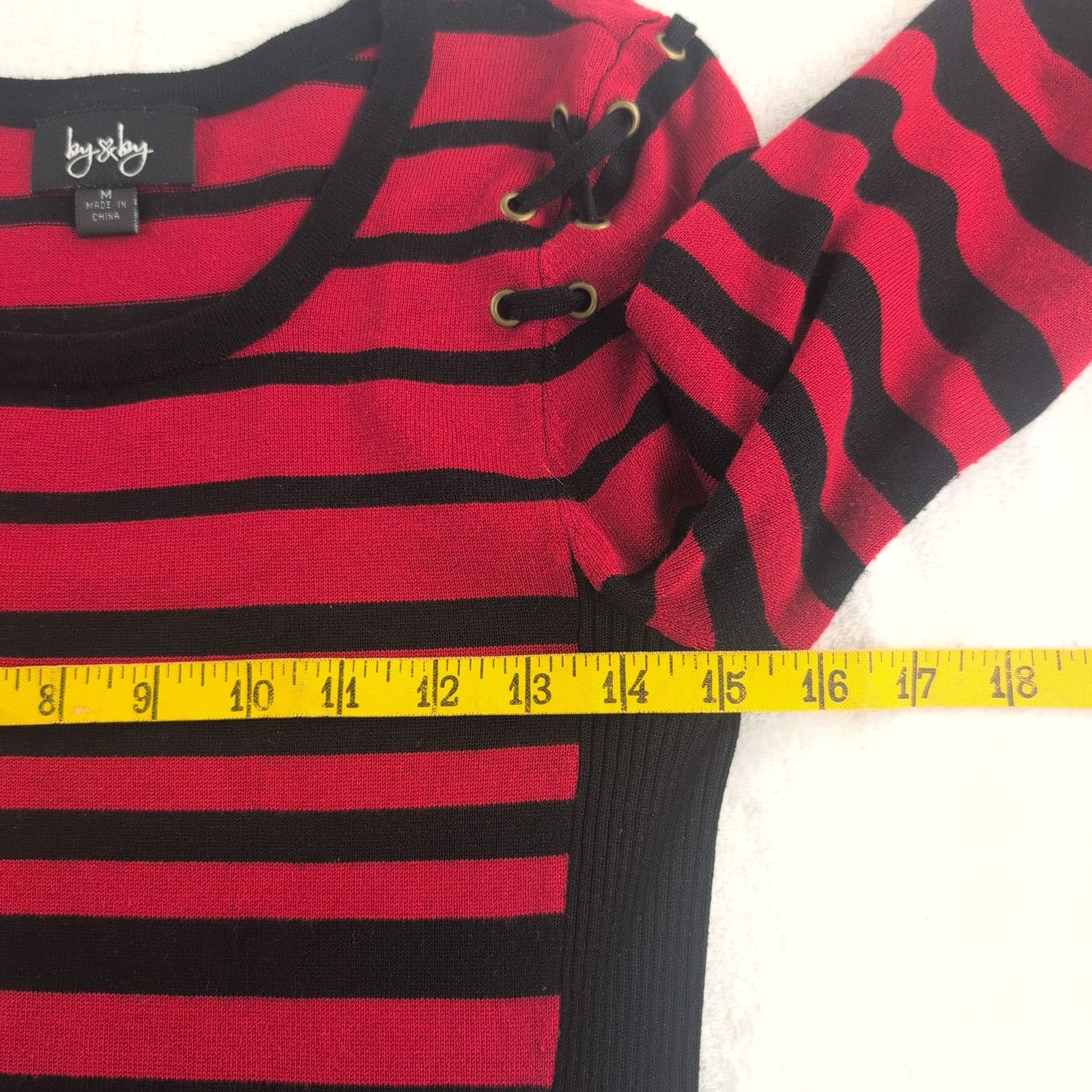 Other Y2K by&by LaceUp Striped CyberGoth MallGoth Babydoll Top Med Size M / US 6-8 / IT 42-44 - 6 Thumbnail