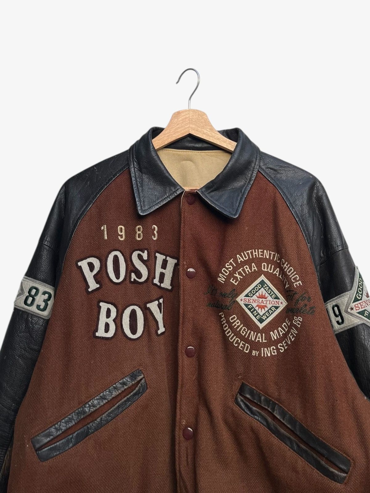 Leather Posh Boy Leather Sleeves Reversible Stadium Jacket Size US L / EU 52-54 / 3 - 5 Thumbnail
