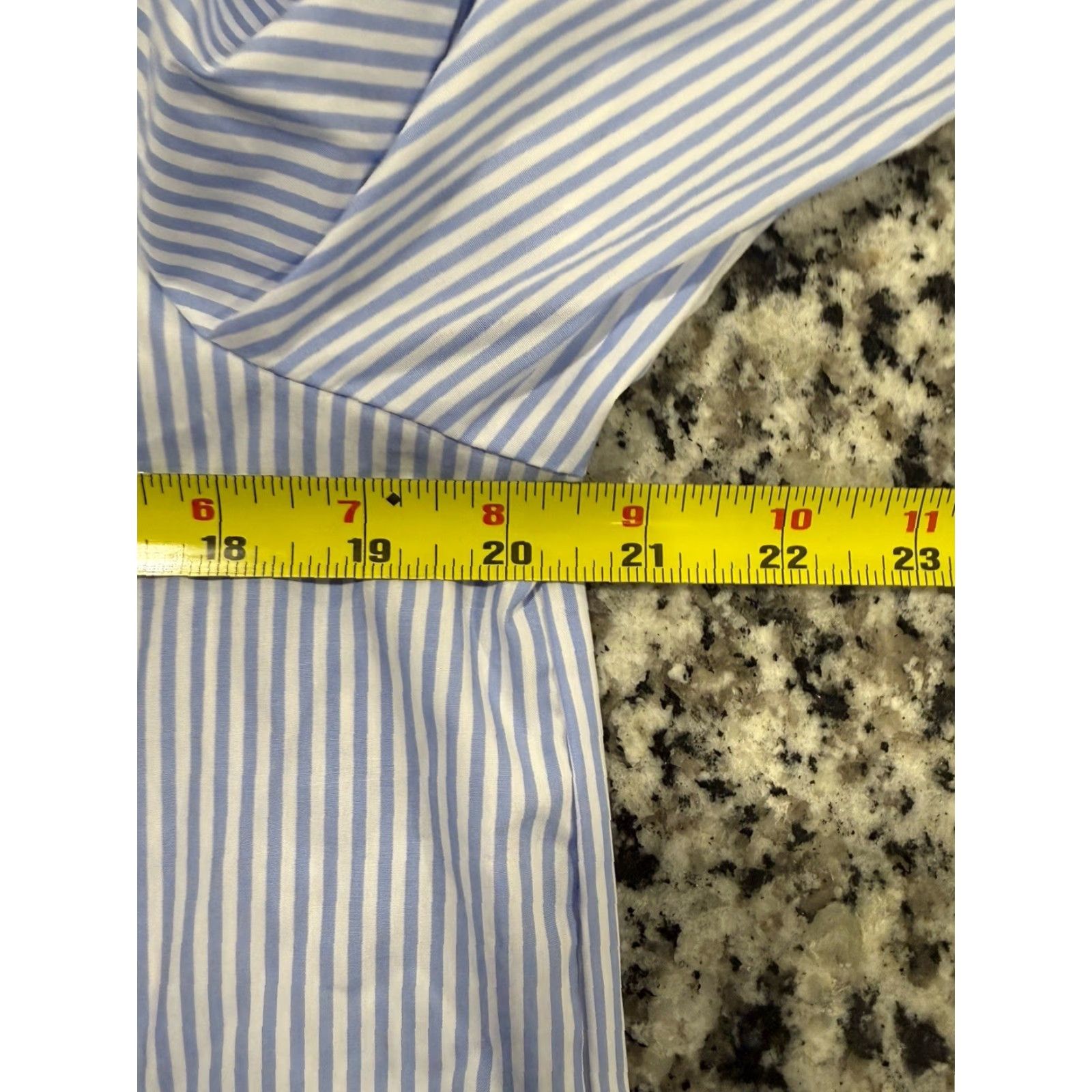 J.McLaughlin J. McLaughlin Shirt Dress Women M Blue-White Striped Midi Collared Pocket Button-Down Casual Dress Size M / US 6-8 / IT 42-44 - 5 Thumbnail