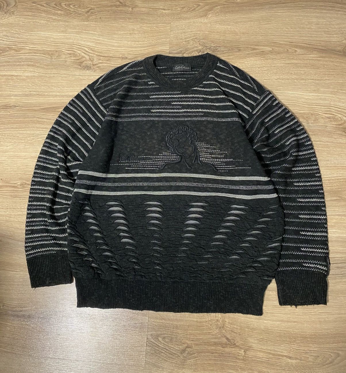 Carlo Colucci Carlo Colucci Black Sweater Coogi Style Only For Japan Sz: L Size US L / EU 52-54 / 3 - 1 Thumbnail