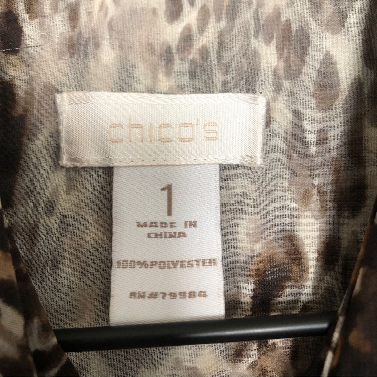 Chicos Chico's Leopard Print Semi-Sheer Sleeveless Tank Blouse Top Size M / US 6-8 / IT 42-44 - 7 Thumbnail