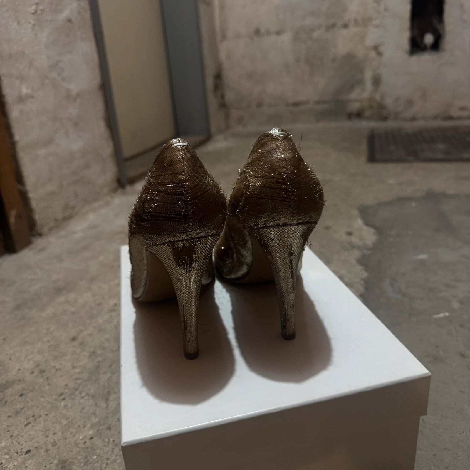 Maison Margiela Maison Margiela high heels Distressed metallic lamé gold Size US 9 / IT 39 - 4 Thumbnail
