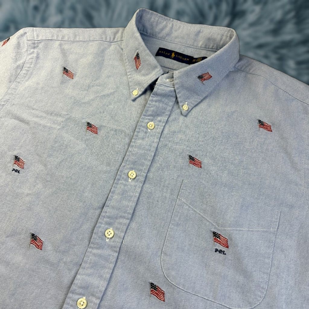 Ralph Lauren NEW Ralph Lauren Shirt Mens 2XL Blue American Flag All Over Print Size US XXL / EU 58 / 5 - 1 Thumbnail