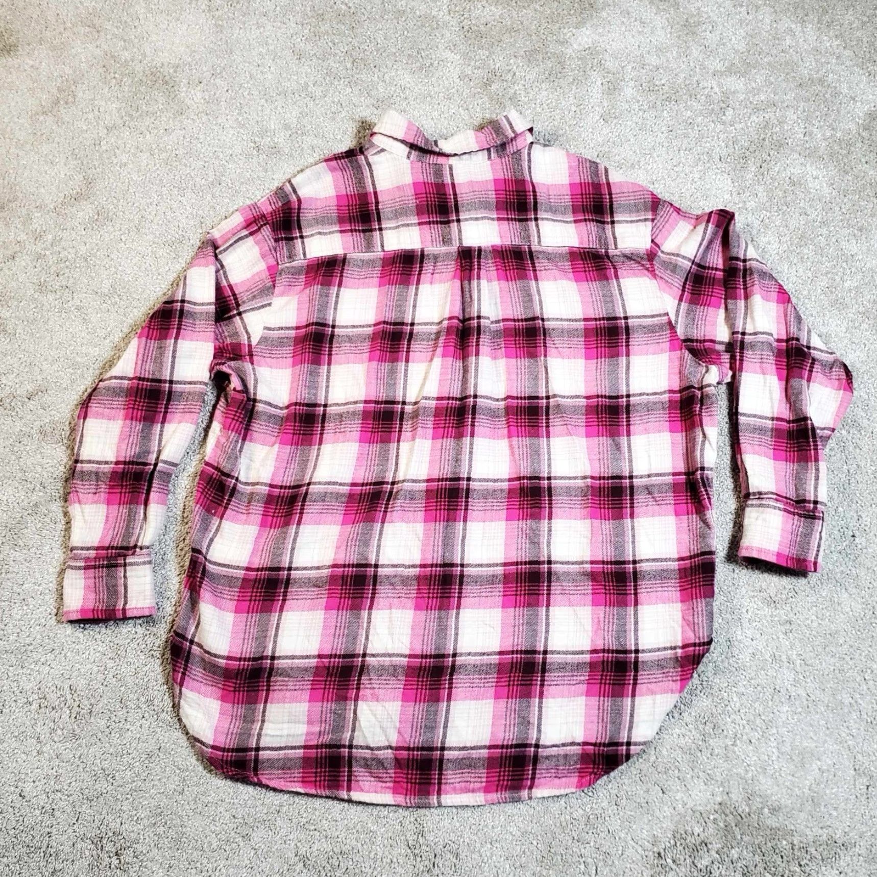 Gap VINTAGE GAP Red and White Plaid Flannel Long Sleeve Shirt M Mens Button-Up 90s Retro Easy Care Pockets Size US M / EU 48-50 / 2 - 6 Thumbnail