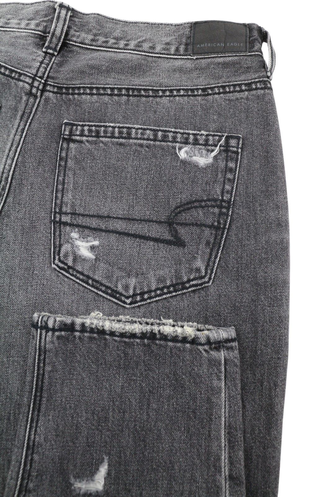 American Eagle Outfitters MOM W29 Dark Grey Distress Jeans 88791 Size 29" - 6 Thumbnail