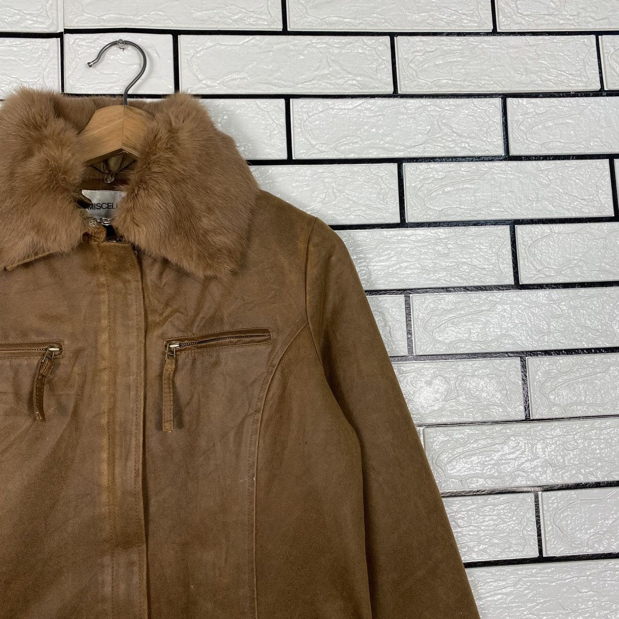 Japanese Brand 📌Vintage Leather Jacket Miscelanny Fur Size US XXS / EU 40 - 7 Thumbnail