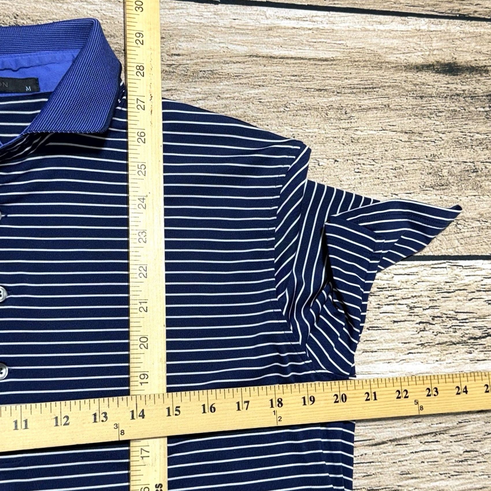 Vintage Greyson Polo Shirt Mens M Blue Striped Wolf Logo Golf Club Stretch Shirt Size US M / EU 48-50 / 2 - 6 Thumbnail
