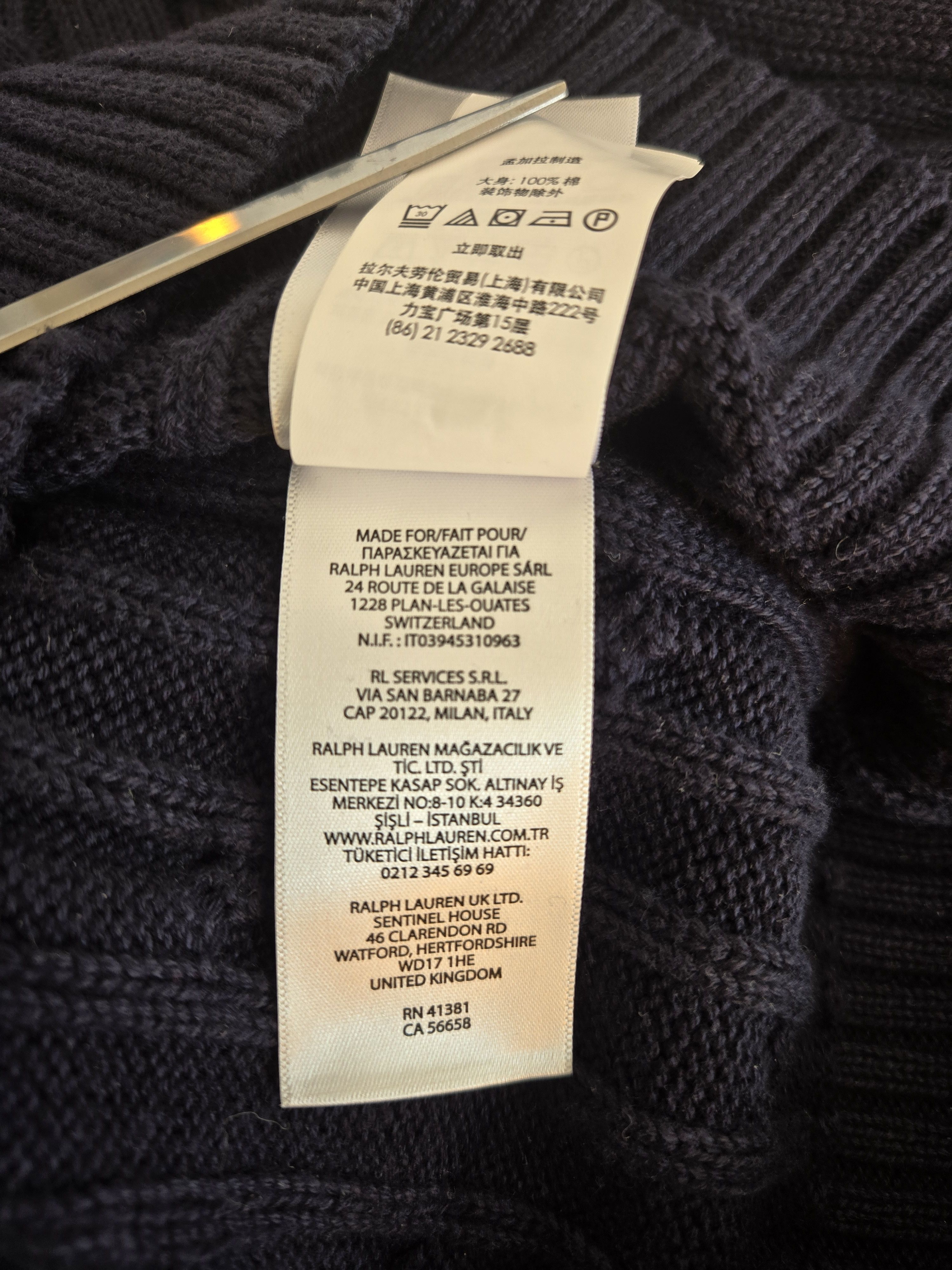 Ralph Lauren POLO RALPH LAUREN | Navy Blue Cable Knit Sweater XS Size XS / US 0-2 / IT 36-38 - 9 Thumbnail