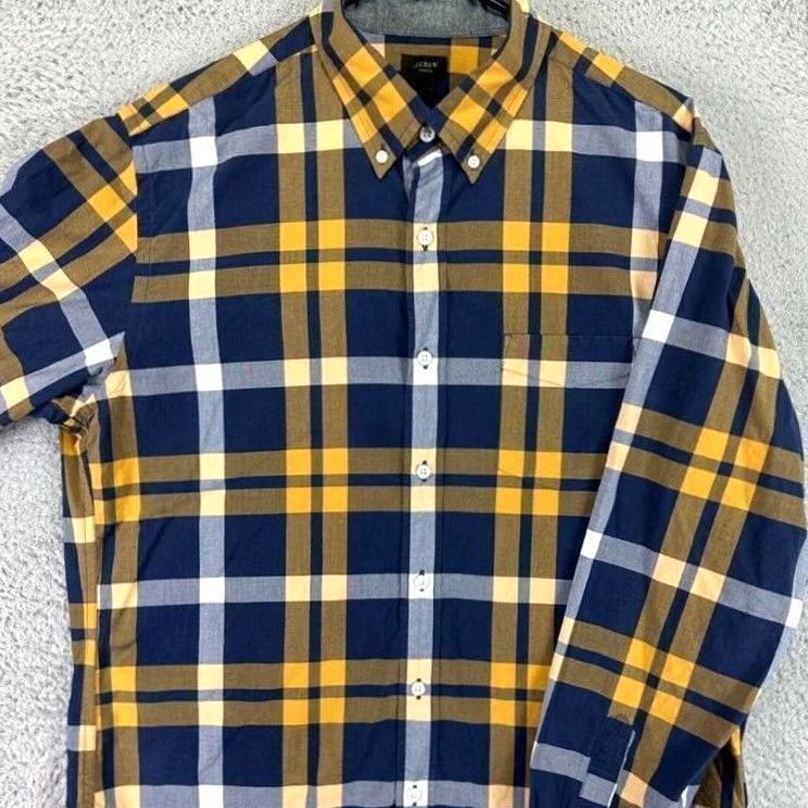 J.Crew J.CREW Shirt Mens Large Yellow Plaid Tartan Button-Up Long Sleeve Button-Down Collar Casual Size US L / EU 52-54 / 3 - 3 Thumbnail