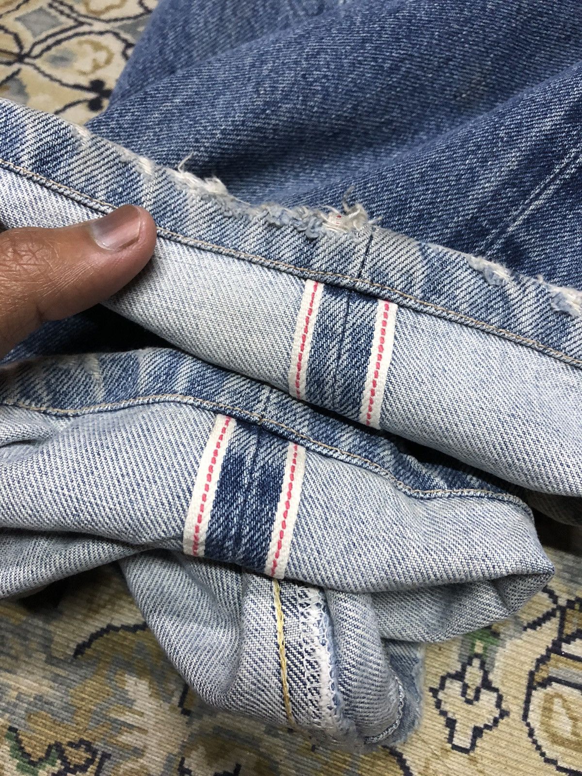 Denime DENIME JAPAN SELVEDGE DISTRESSED JEANS Size US 30 / EU 46 - 3 Thumbnail