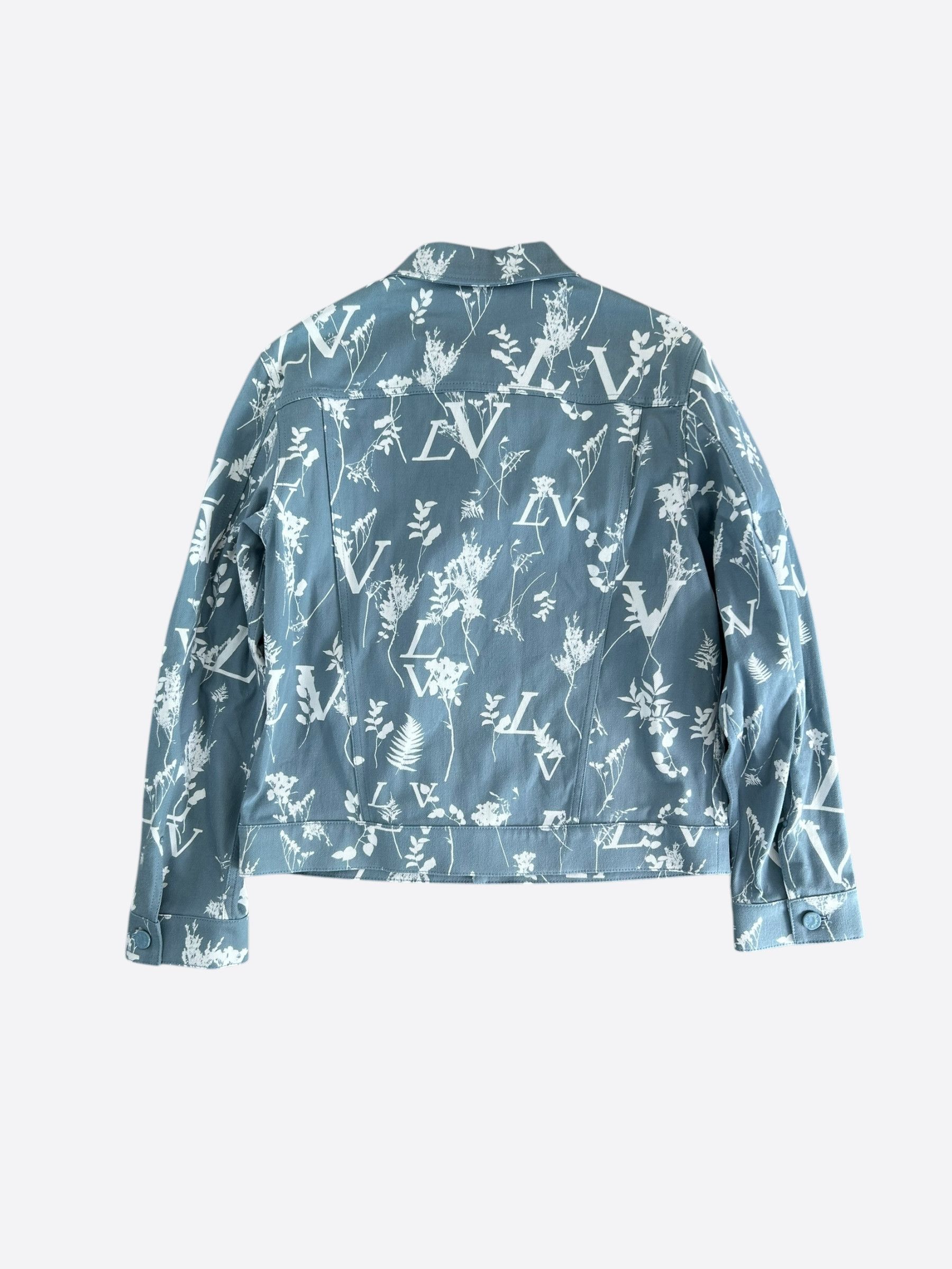 Louis Vuitton Louis Vuitton Blue & White LV Leaf Denim Jacket Size US M / EU 48-50 / 2 - 2 Thumbnail