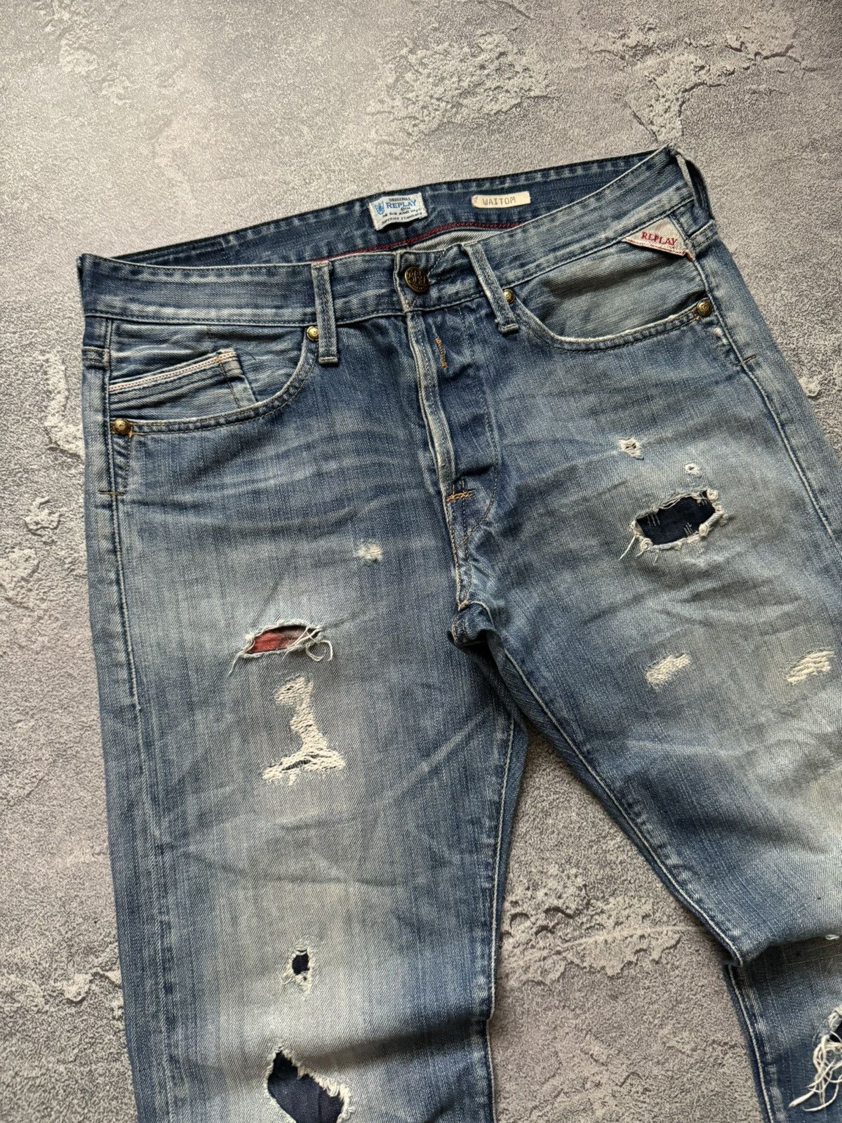 Replay Replay 32/32 waitom distressed denim pant trouser Jean chino Size US 32 / EU 48 - 3 Thumbnail