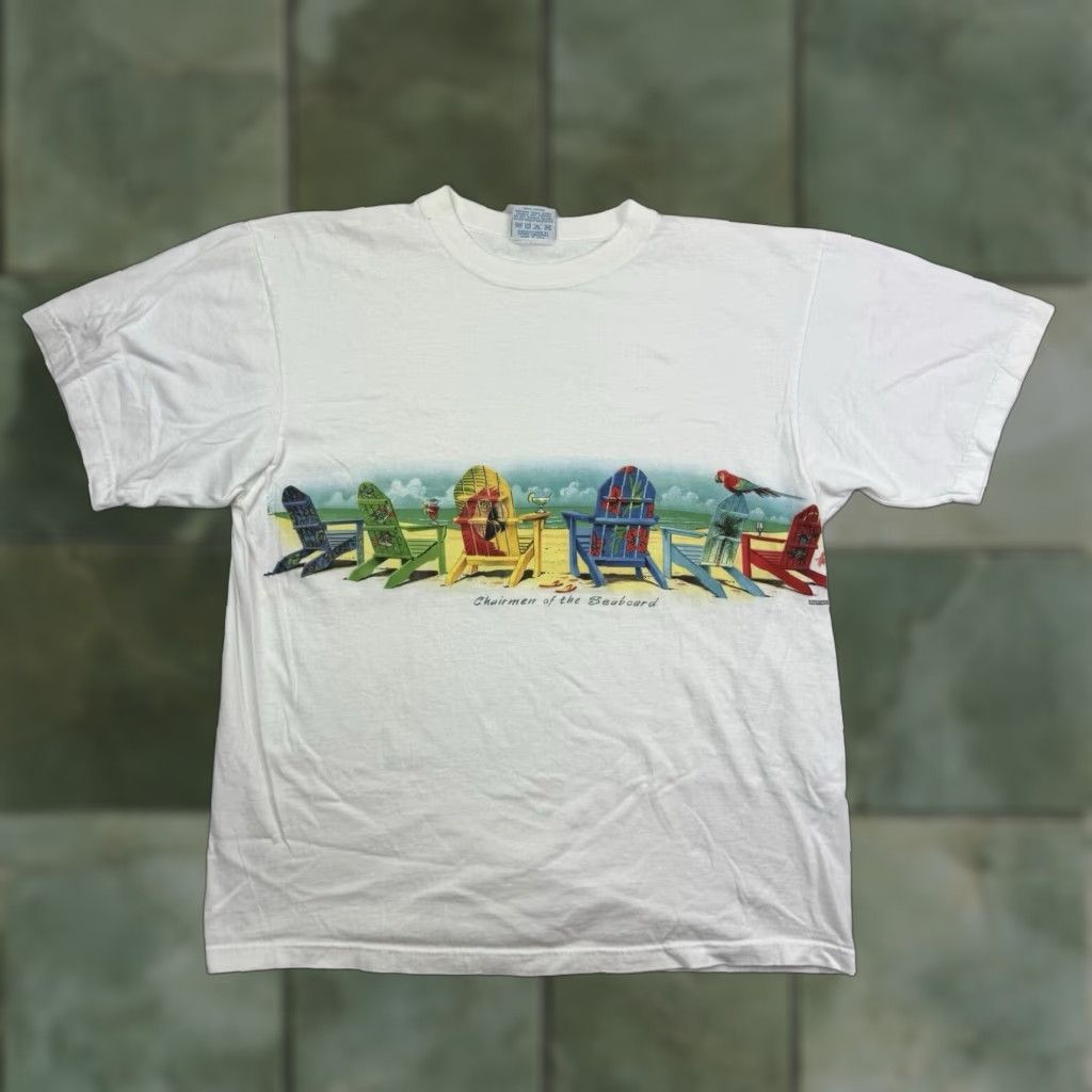 Vintage VINTAGE Caribbean Soul T-Shirt Adult Large White Men 90s Tropical Chairmen Of The Seaboard 90s Mens T-Shirt Size US L / EU 52-54 / 3 - 1 Thumbnail