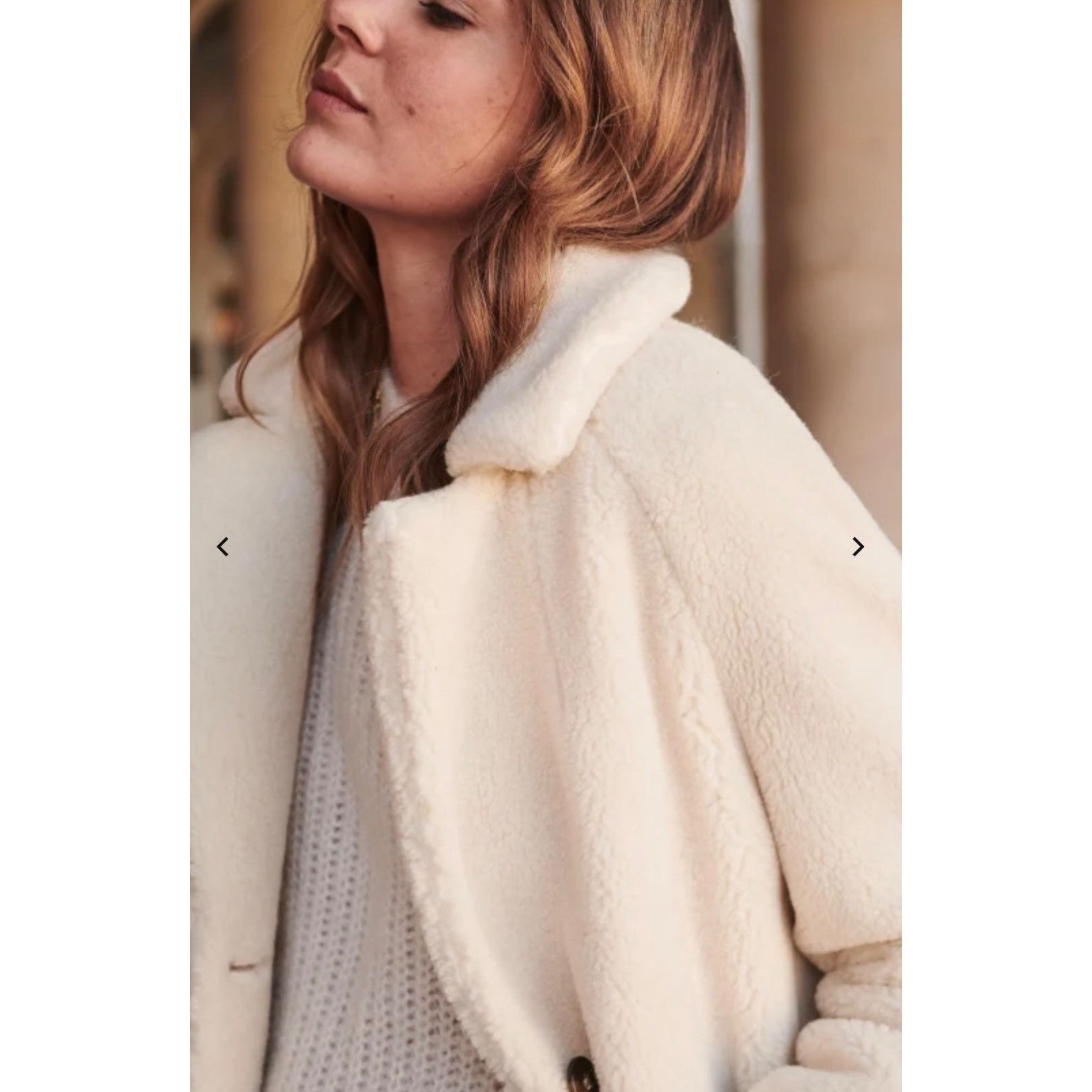 Sezane NWT SÉZANE ISÉE COAT White WOOL soft SZ42 us10 bust44 Size L / US 10 / IT 46 - 9 Thumbnail