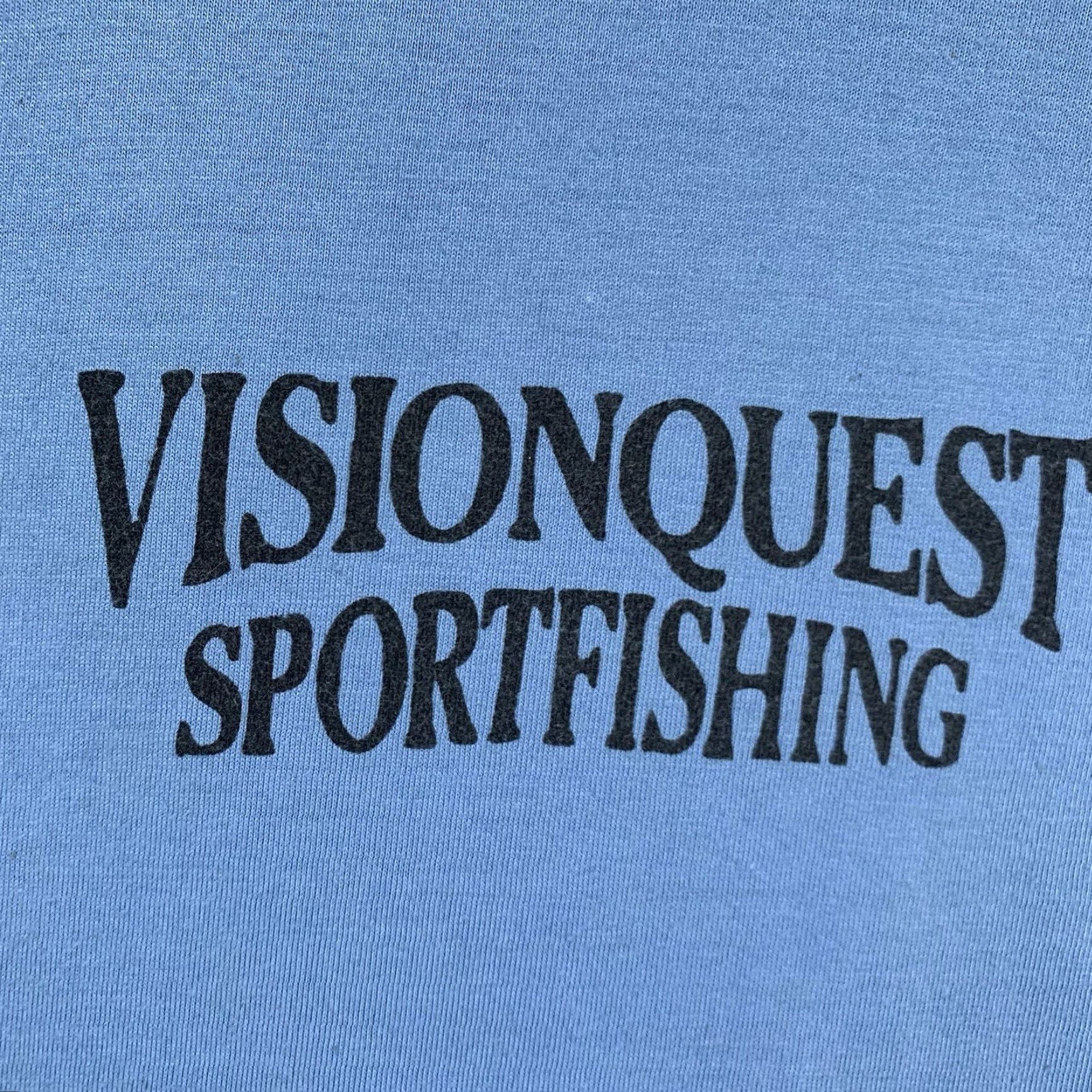Vintage Vintage Men's Fishing T-Shirt Medium Light Blue Crew Neck Short Sleeve Graphic Print All Seasons Size US M / EU 48-50 / 2 - 3 Thumbnail