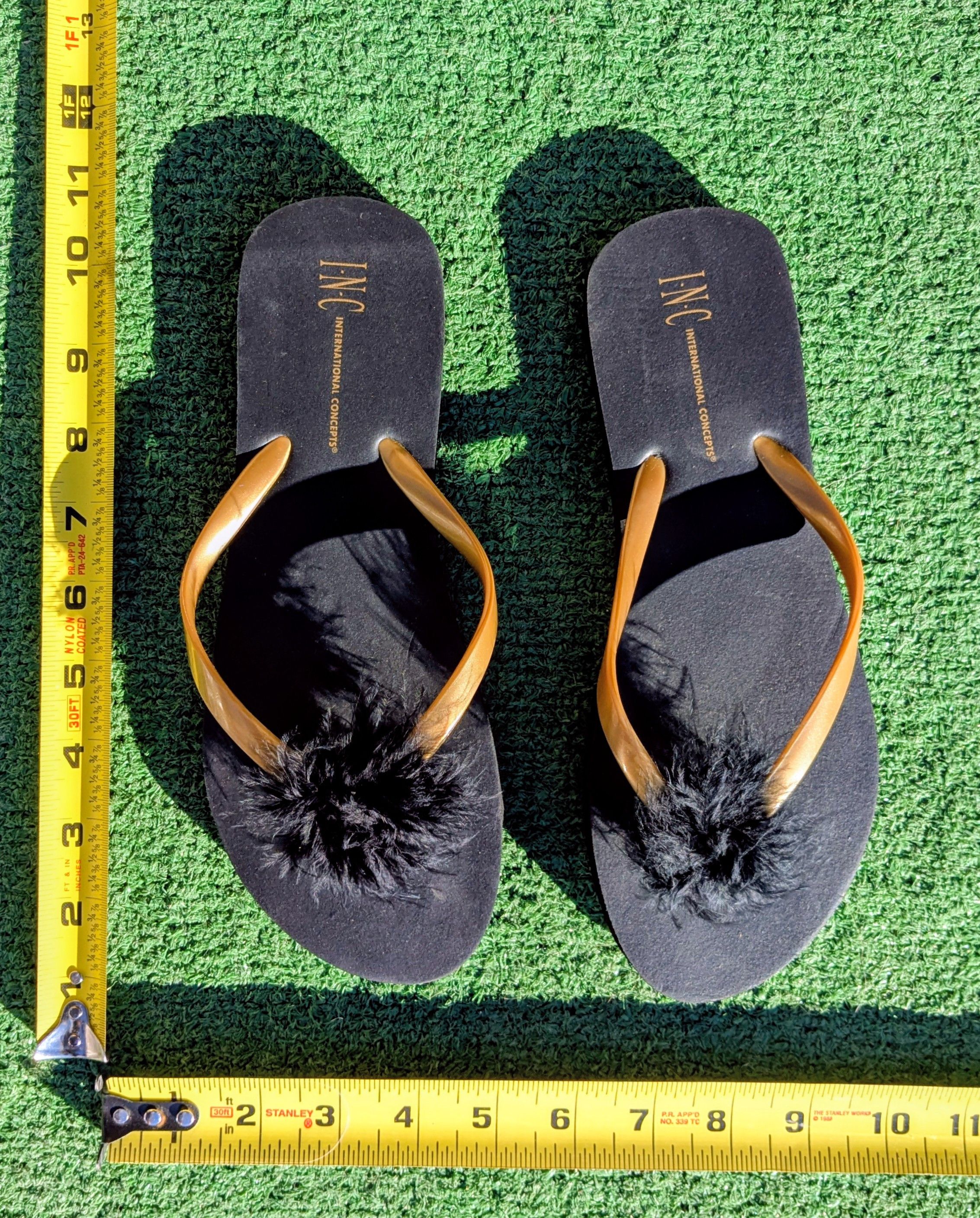 I.N.C INC International Concepts Fur Poof Flip-Flop Thong Sandal Size US 6.5 / IT 36.5 - 3 Thumbnail