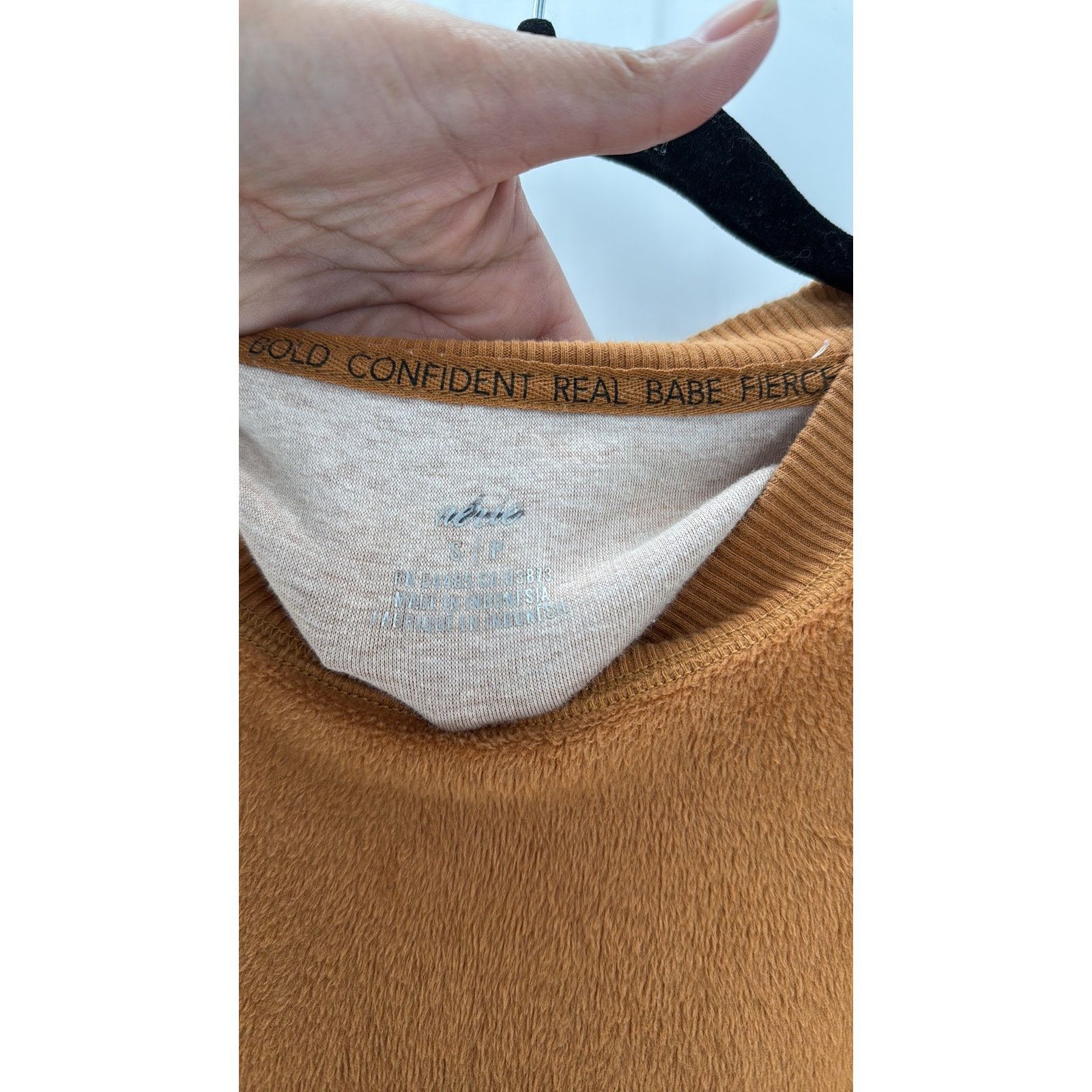 Other Aerie Fleece Sweater sz S Side Slits Burnt Orange oversized Size S / US 4 / IT 40 - 6 Thumbnail