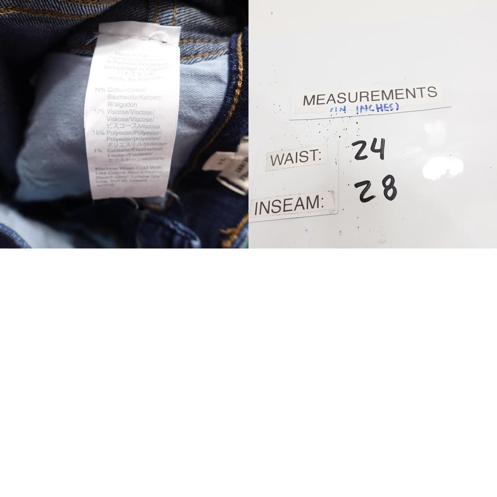 Madewell Madewell Jeans Womens 24 Blue 10" High Rise Skinny Dark Wash Stretch 24x28 Size 42" / US 20 - 8 Thumbnail