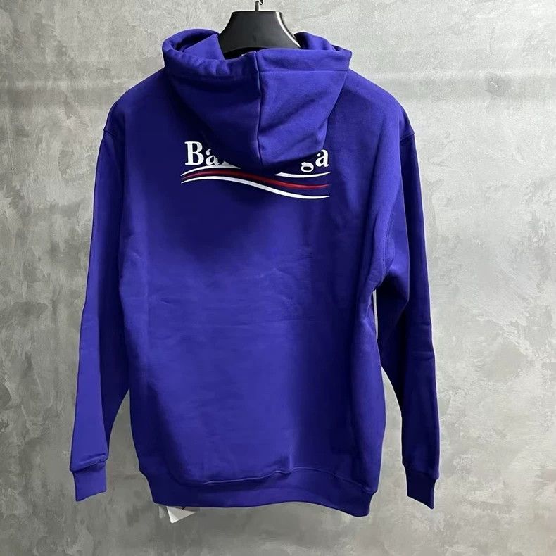 Balenciaga Balenciaga Blue monogrammed embroidered hooded sweatshirt Size US XXS / EU 40 - 5 Thumbnail