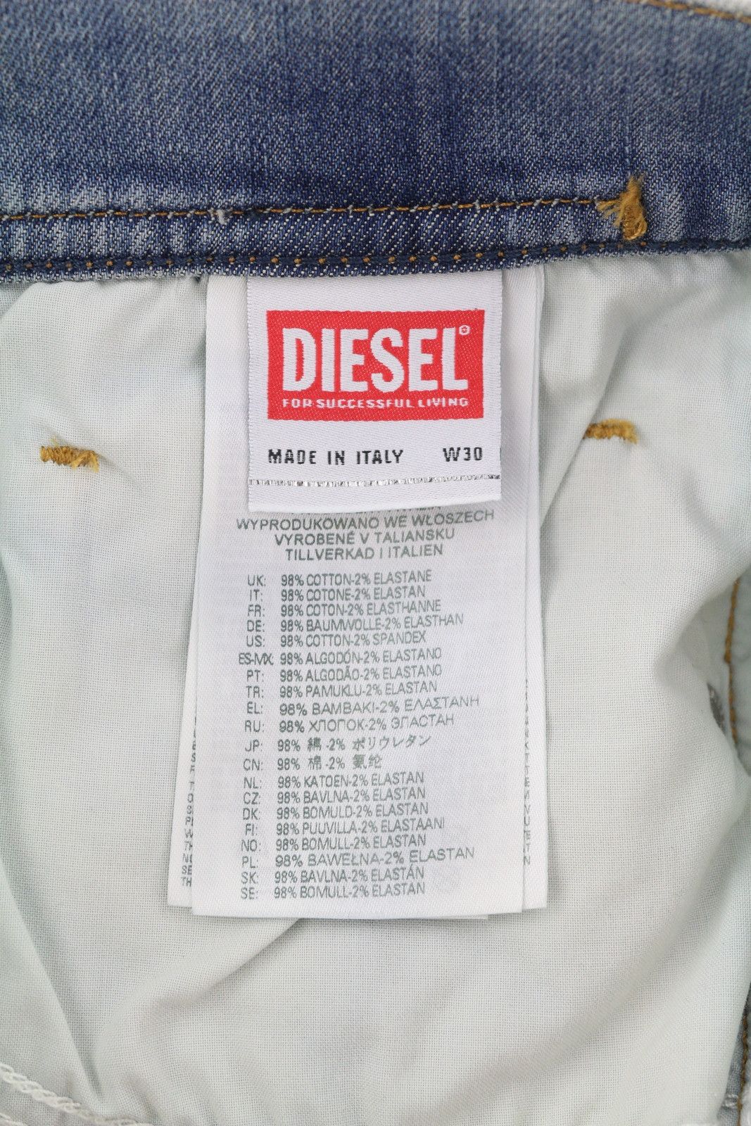 Diesel 1983 09B68 W30/L34 Blue Skinny Faded Distressed 85410 Size US 30 / EU 46 - 7 Thumbnail