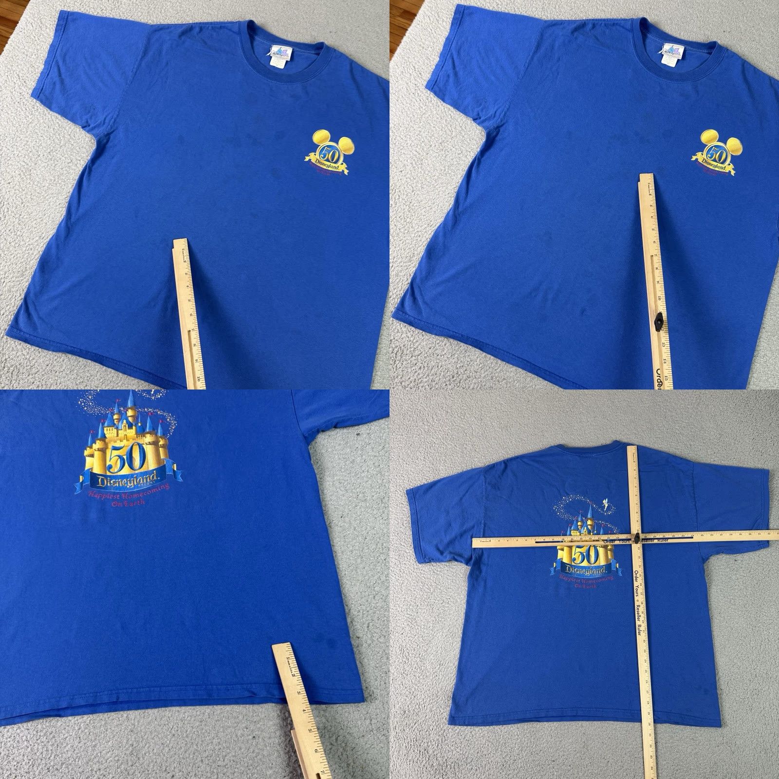 Disney VINTAGE Disney Mickey Mouse Disneyland T Shirt 2XL Blue Men’s Short Sleeve Crew Neck Graphic Print 90s Y2K Memorial Size US XXL / EU 58 / 5 - 8 Thumbnail