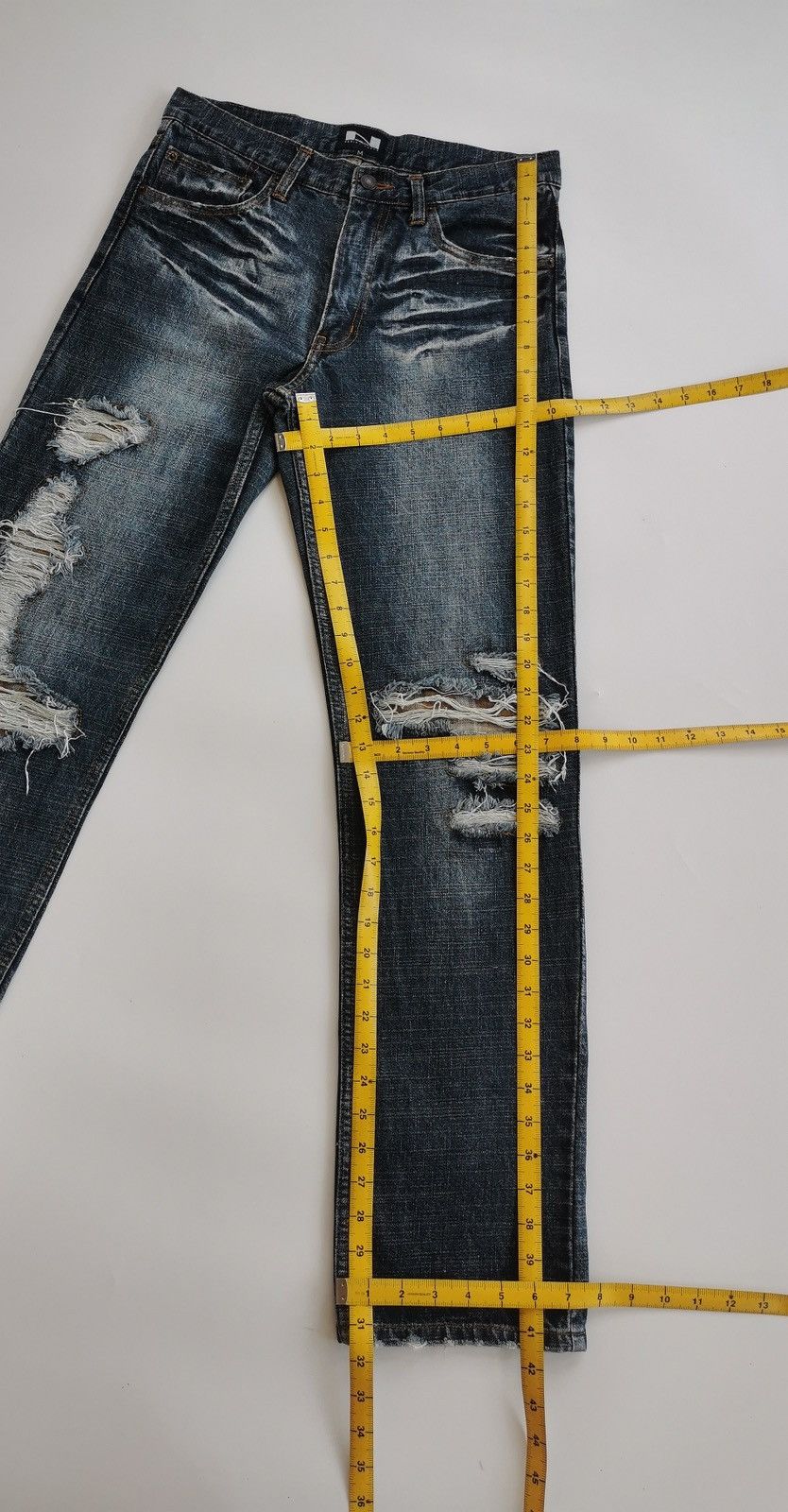 Japanese Brand Nylaus Distressed Patchwork Repaired Denim Jeans Size US 30 / EU 46 - 10 Thumbnail